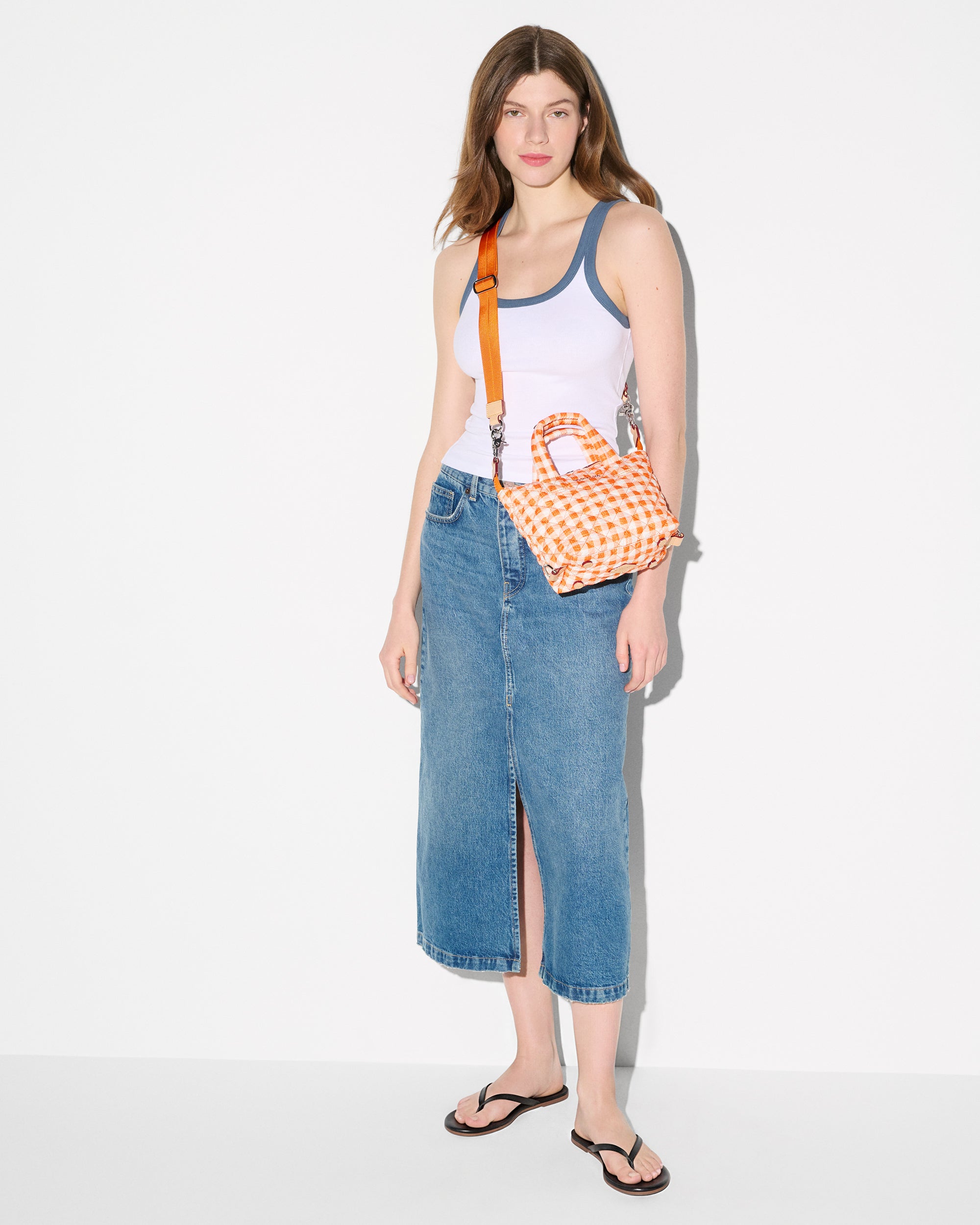 Sunset Orange Gingham Micro Sutton - Image 4