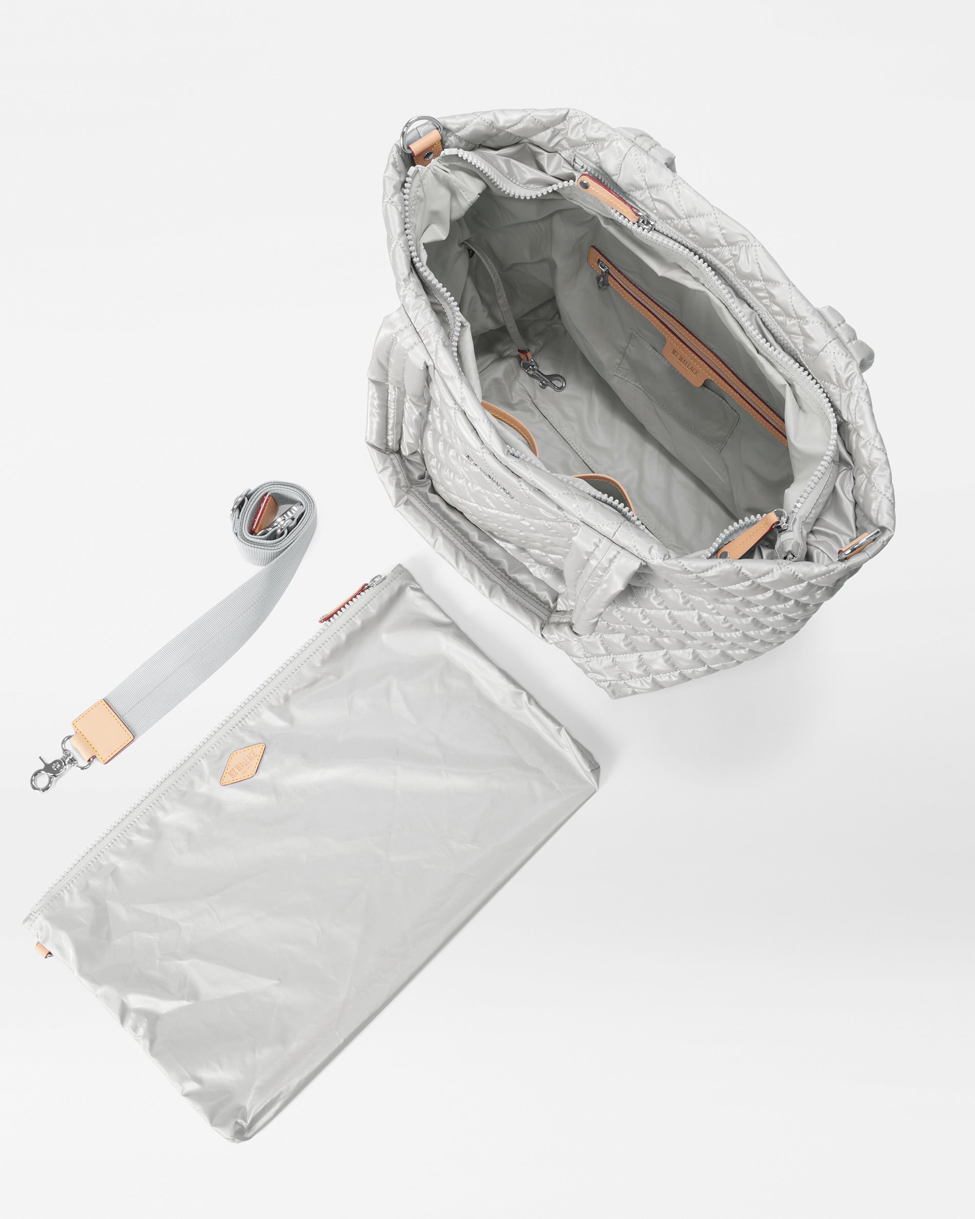 Oyster Metallic Medium Metro Tote Deluxe - Image 4