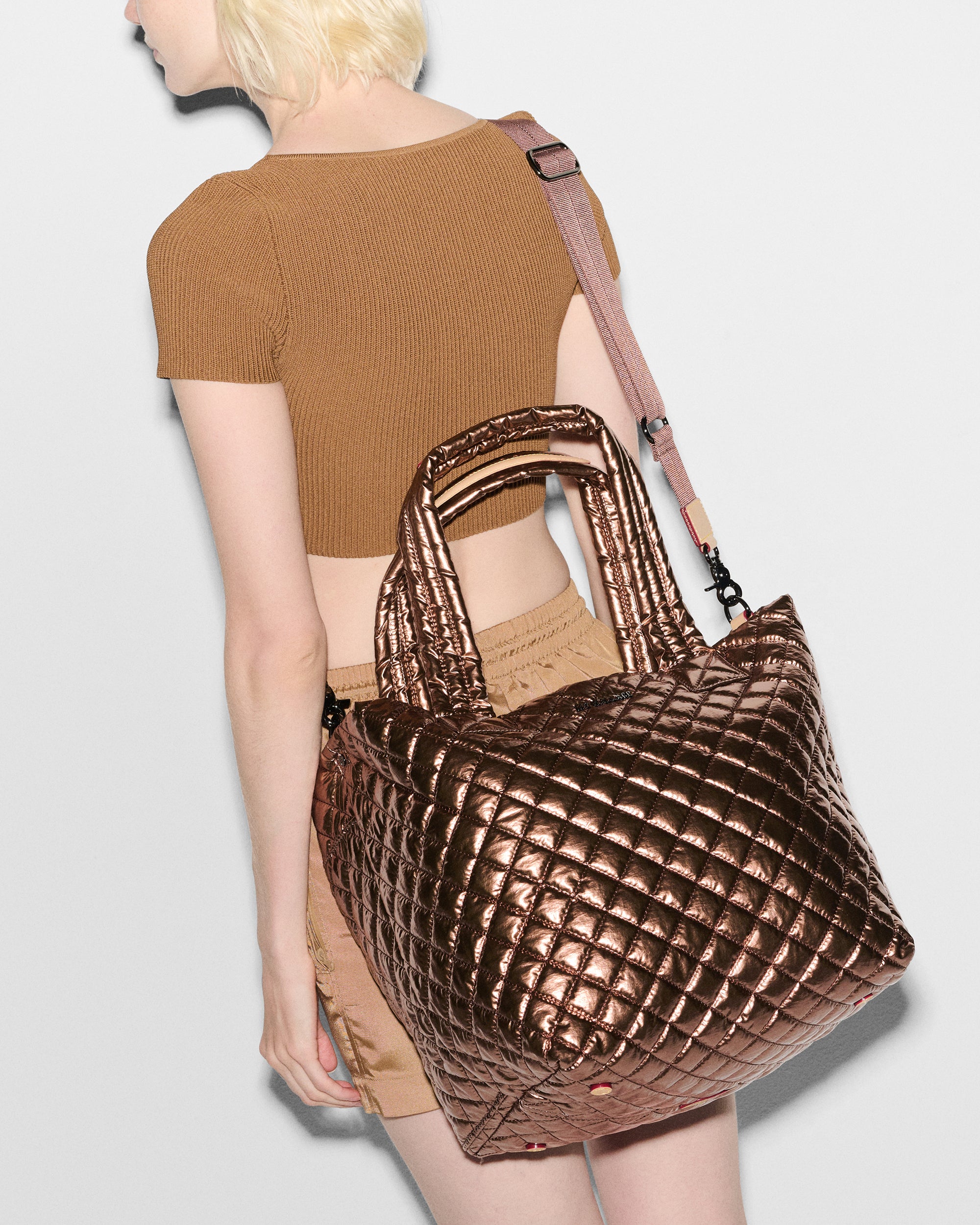 Copper Metallic Lacquer Medium Metro Tote Deluxe - Image 3