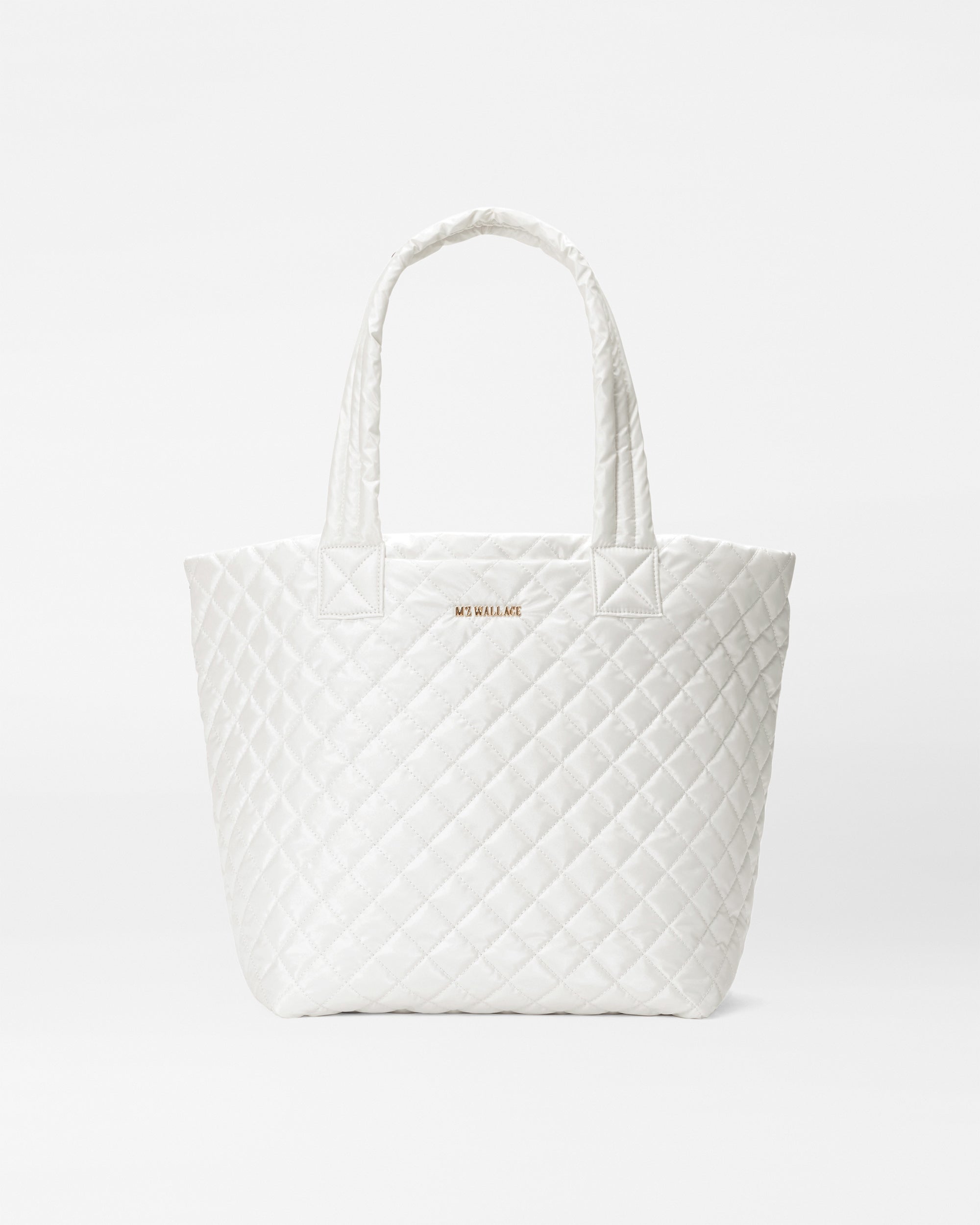 Pearl White Metallic Medium Metro Tote Deluxe