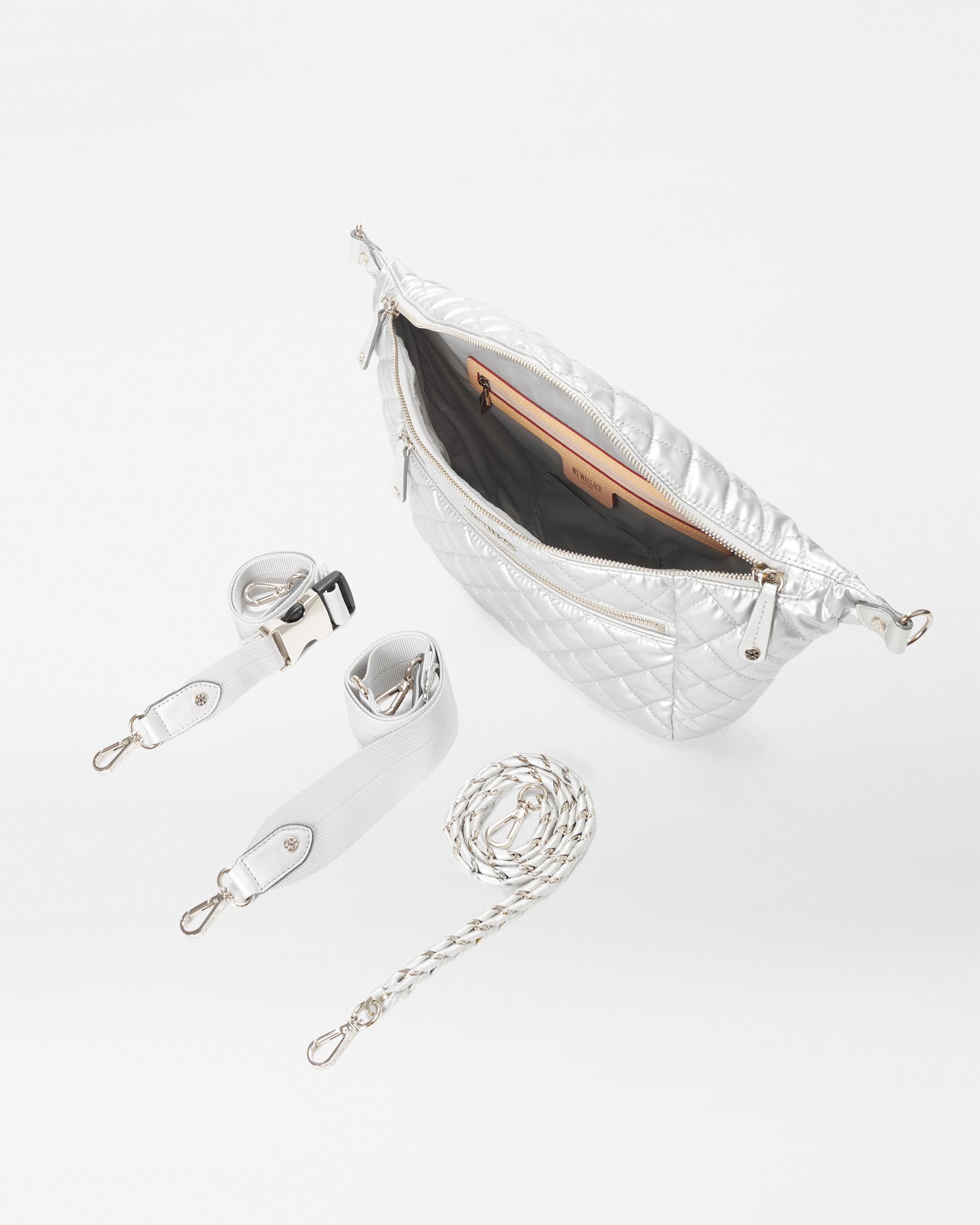 Matte Silver Crosby Crossbody Sling Bag - Image 4