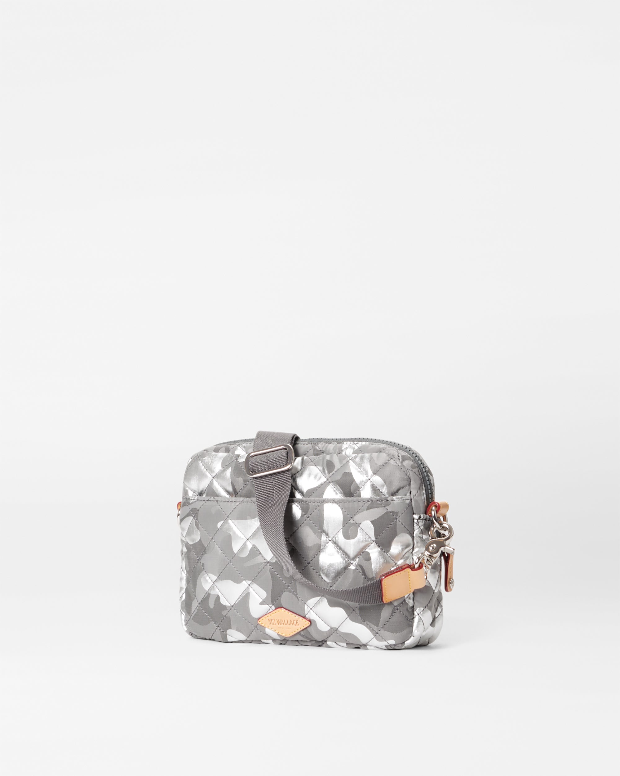 Silver Metallic Camo Small Metro Camera Crossbody Bag - Image 3