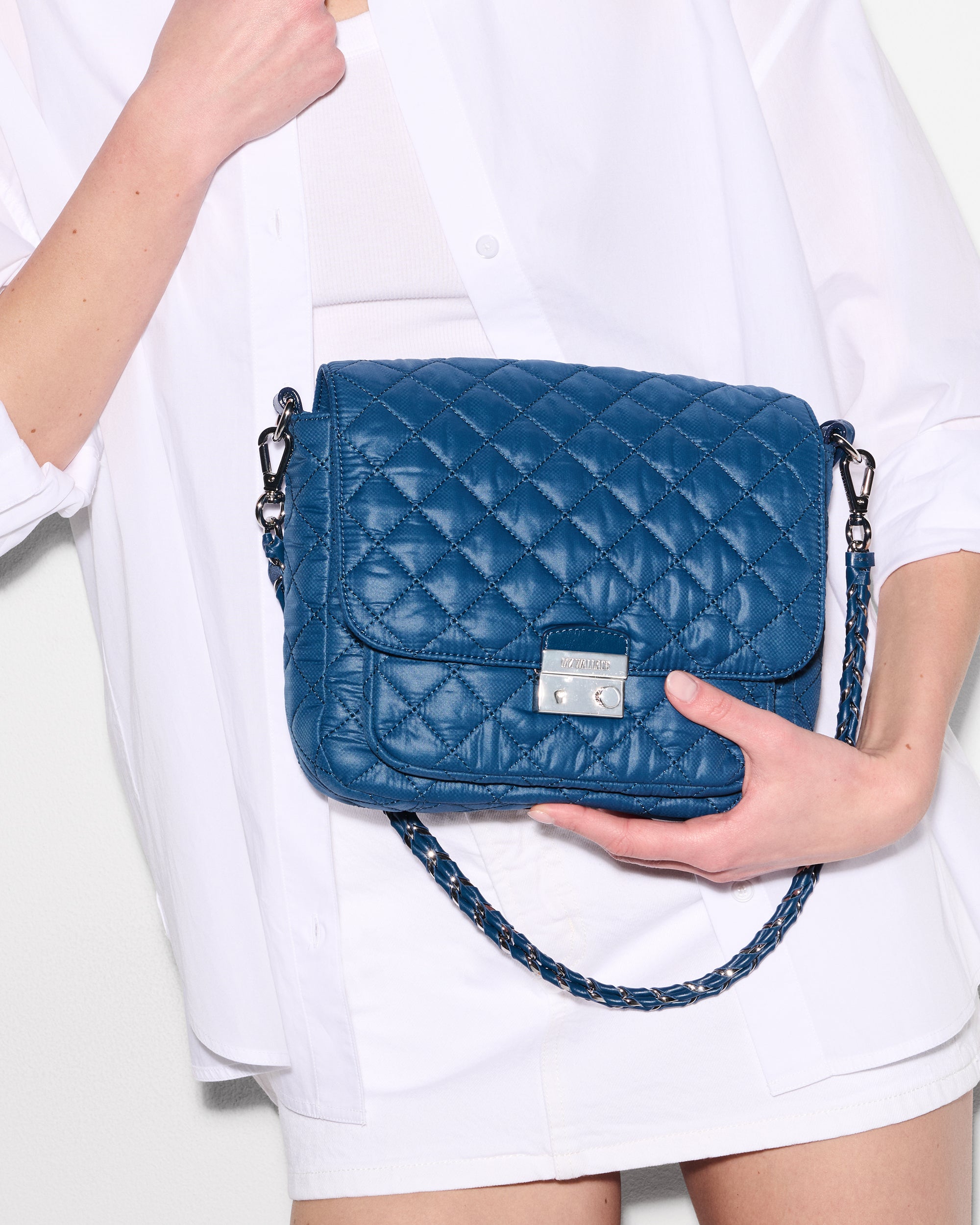 French Blue Medium Crosby Lock Crossbody - Image 6