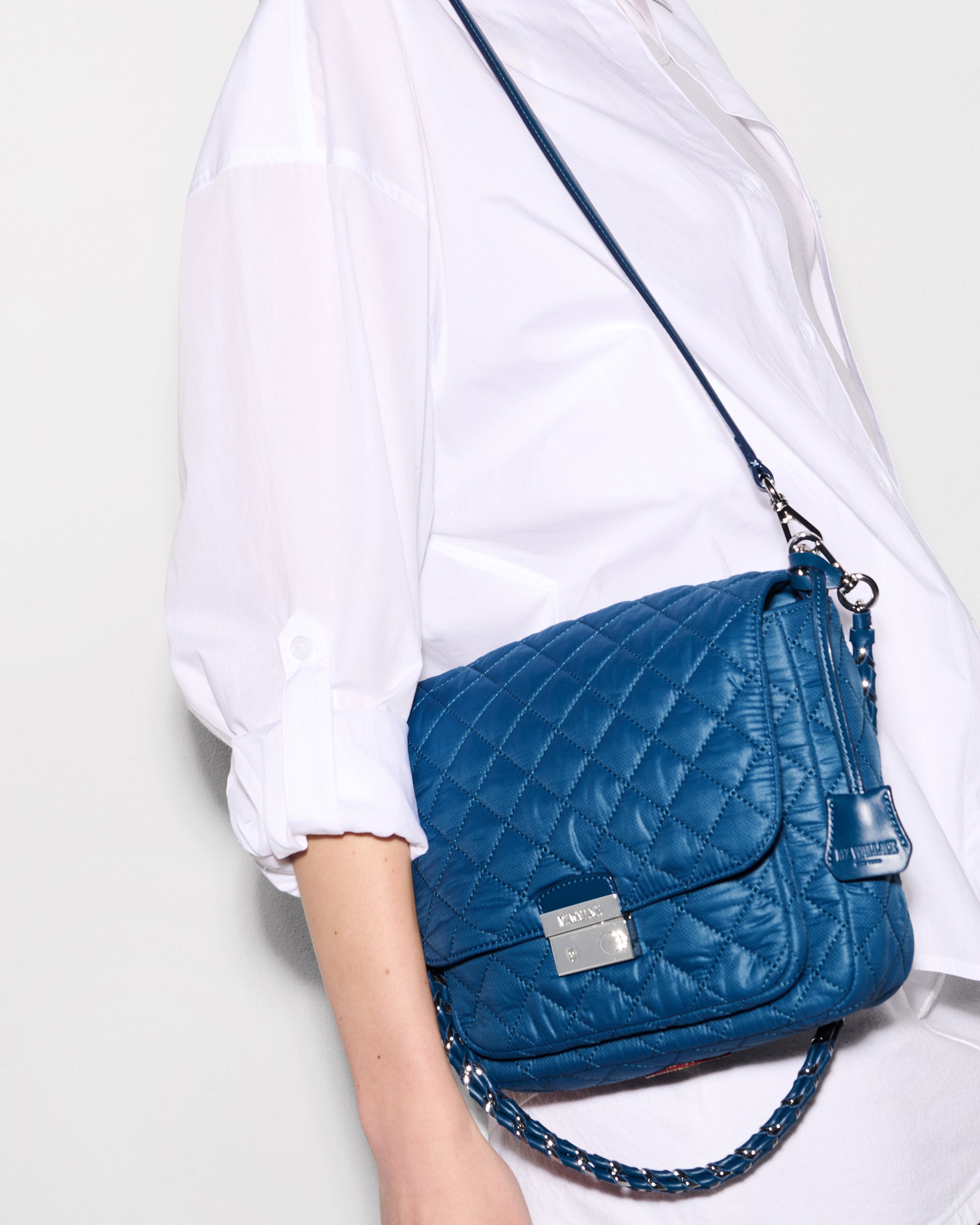 French Blue Medium Crosby Lock Crossbody - Image 7