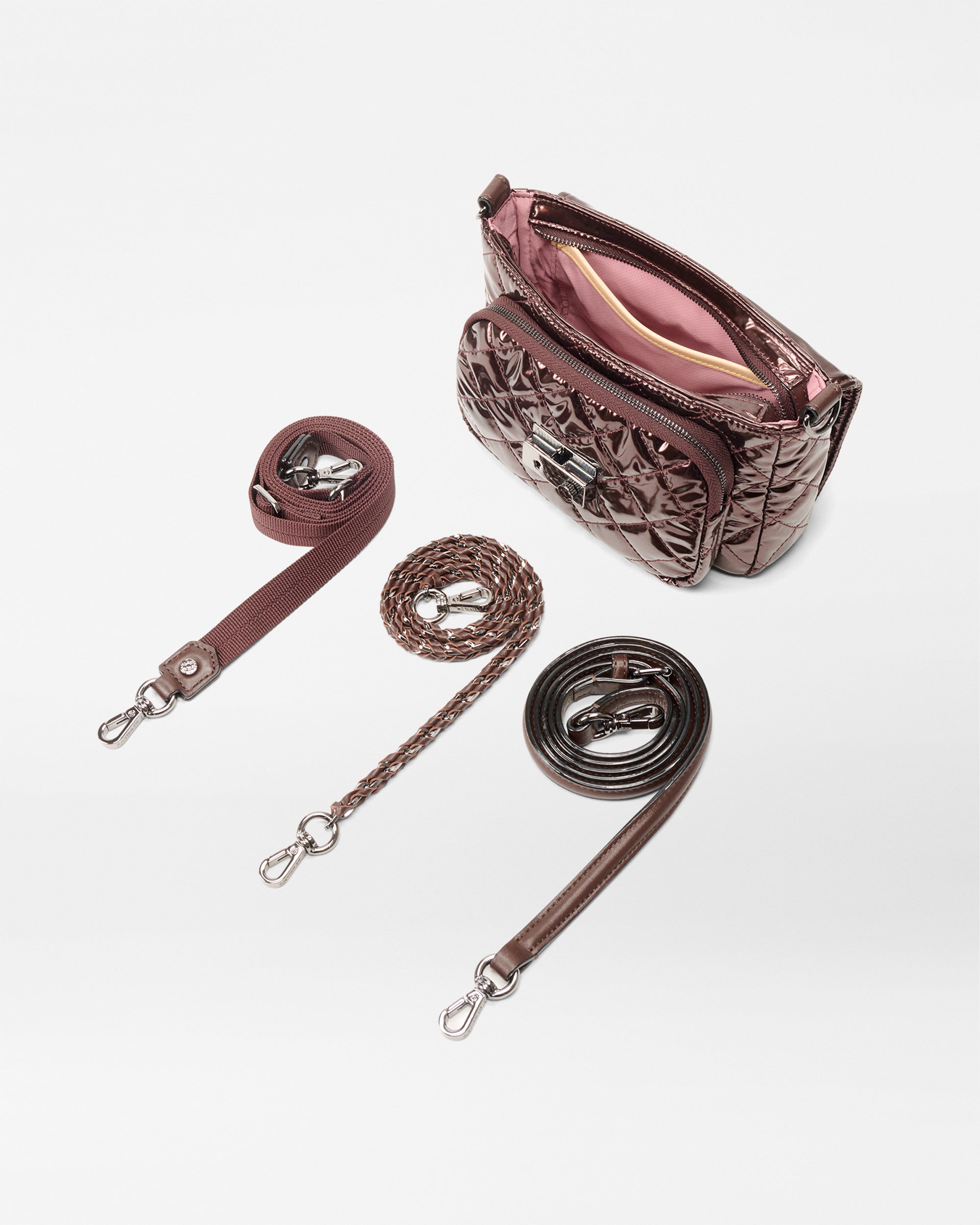 Bordeaux Lacquer Small Crosby Lock Crossbody - Image 4