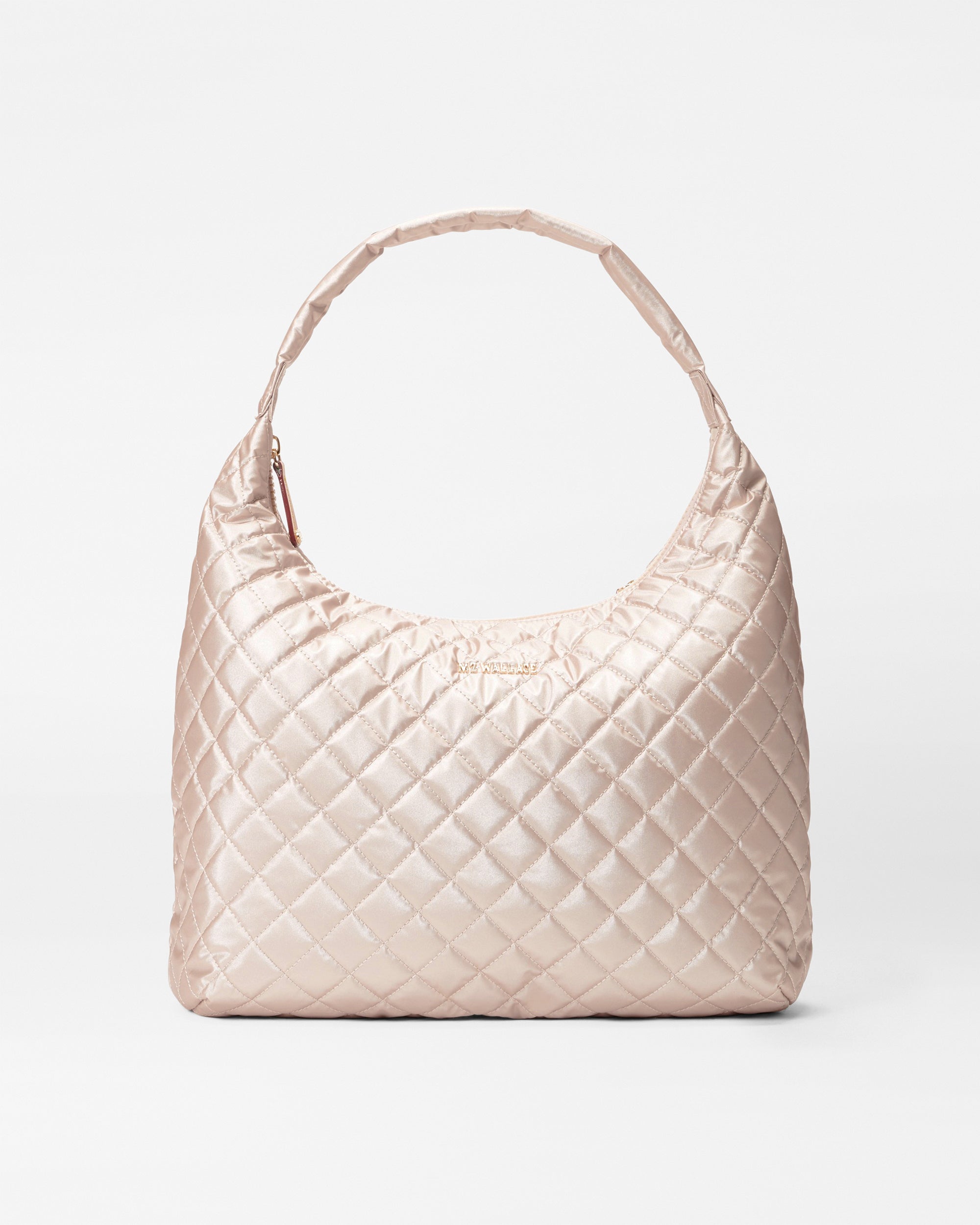 Pale Rose Gold Metallic Large Metro Shoulder Bag