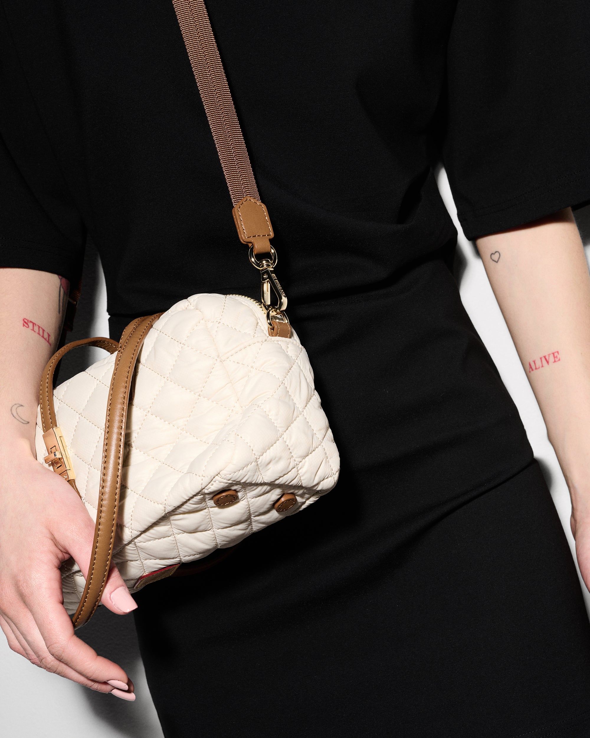 Sandshell with Brown Small Astor Satchel Shoulder - Image 5
