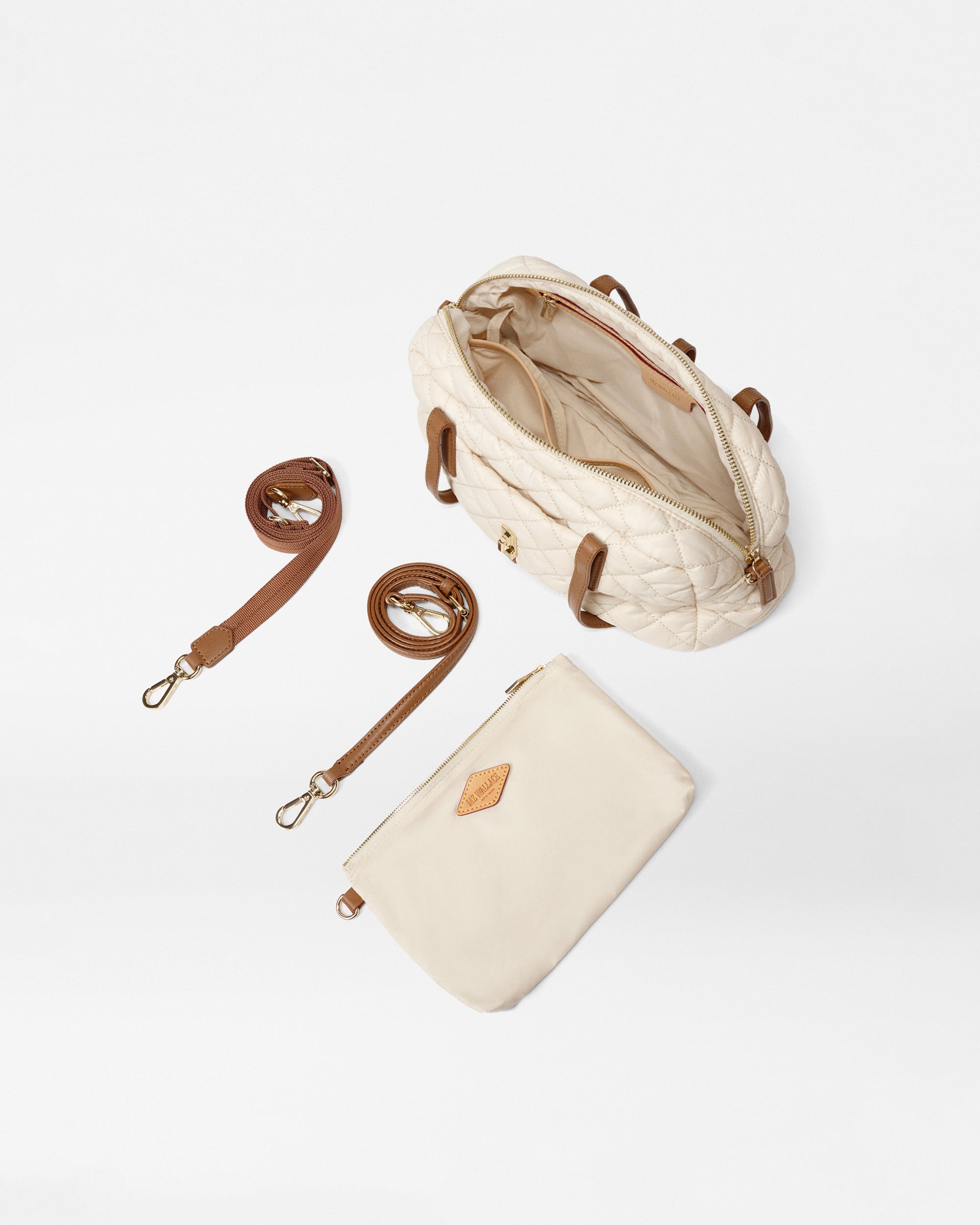 Sandshell with Brown Small Astor Satchel Shoulder - Image 4