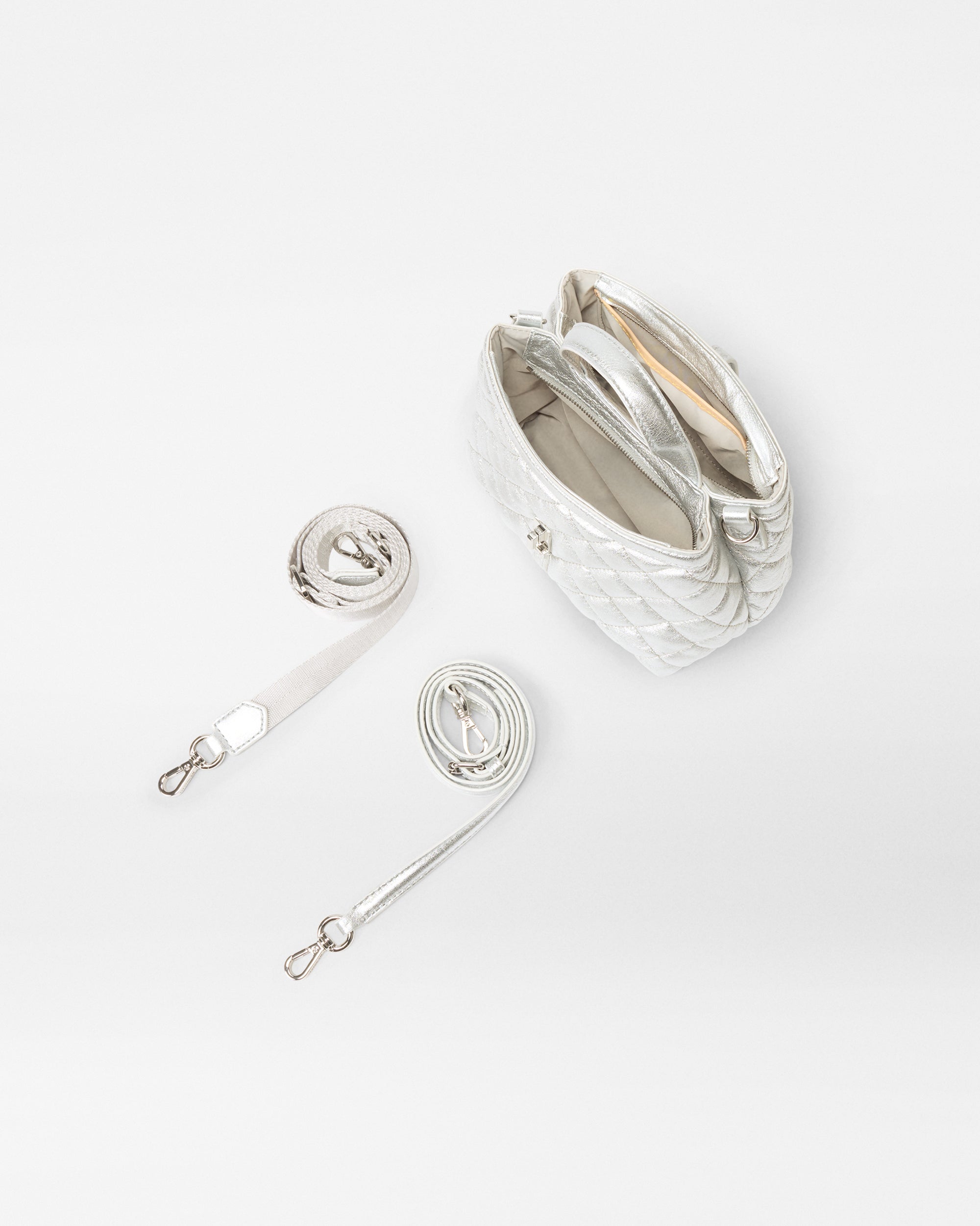Silver Leather Mini Astor Top Handle - Image 5