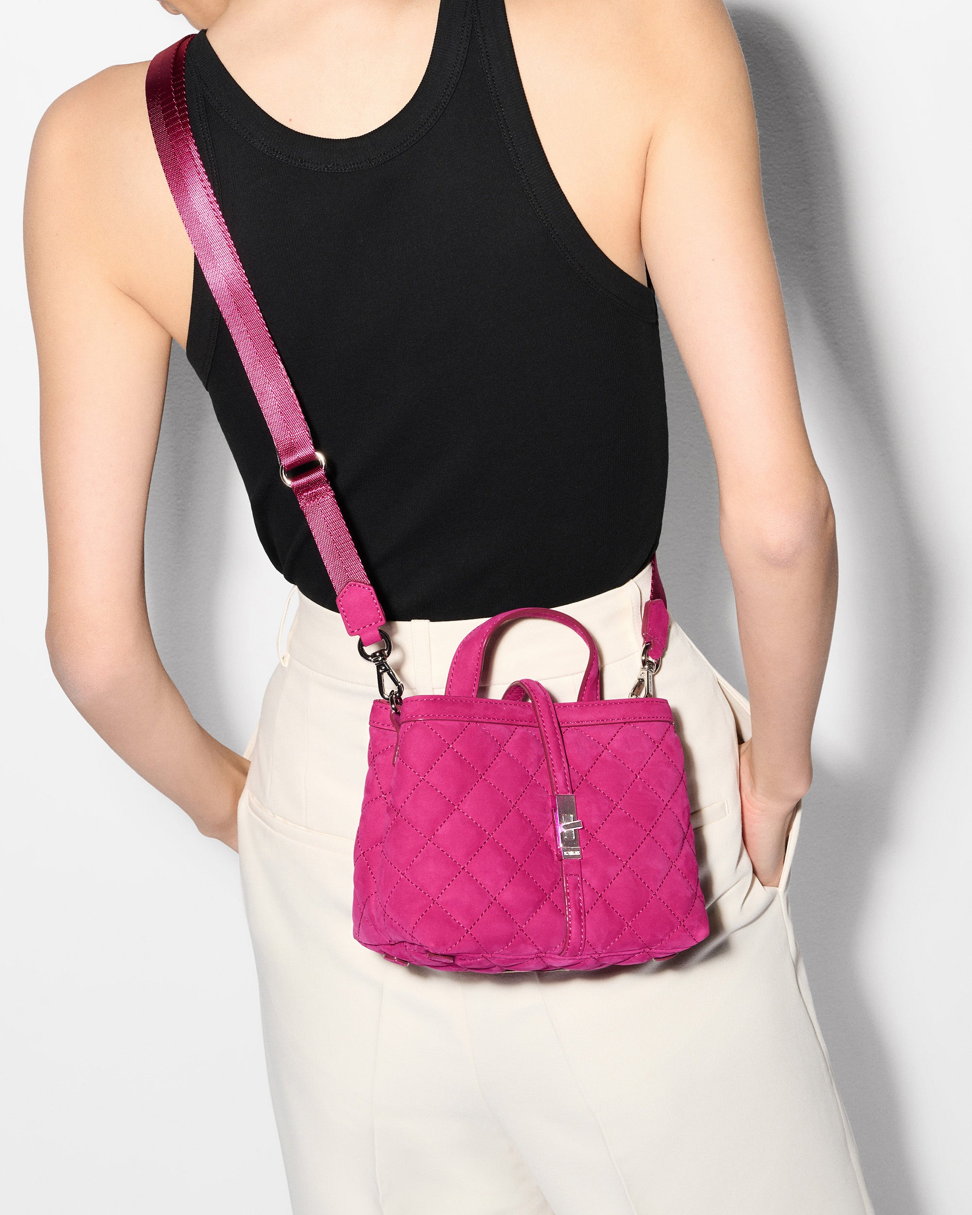 Raspberry Nubuck Mini Astor Top Handle - Image 5