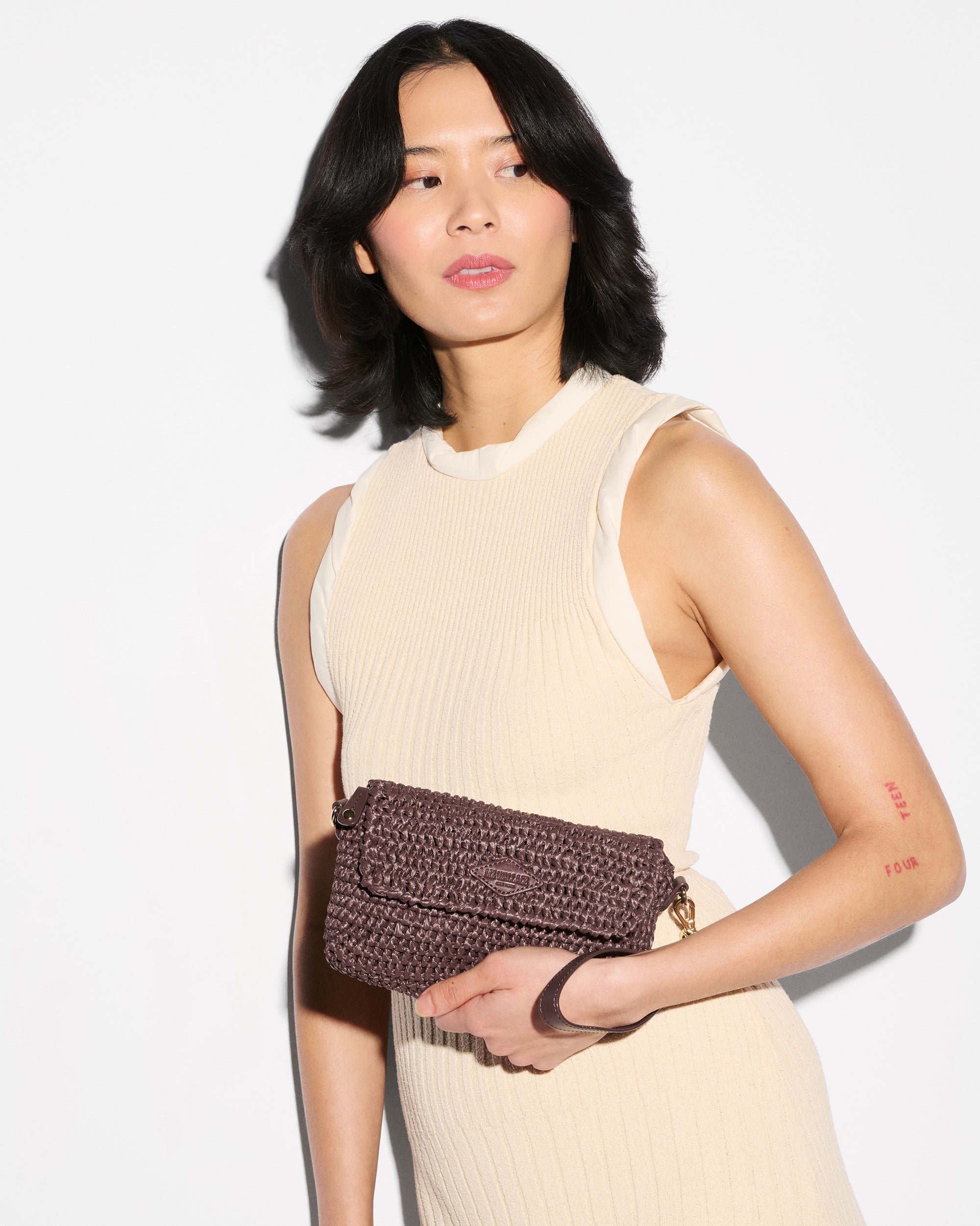 Brown Crochet Crochet Convertible Crossbody - Image 2