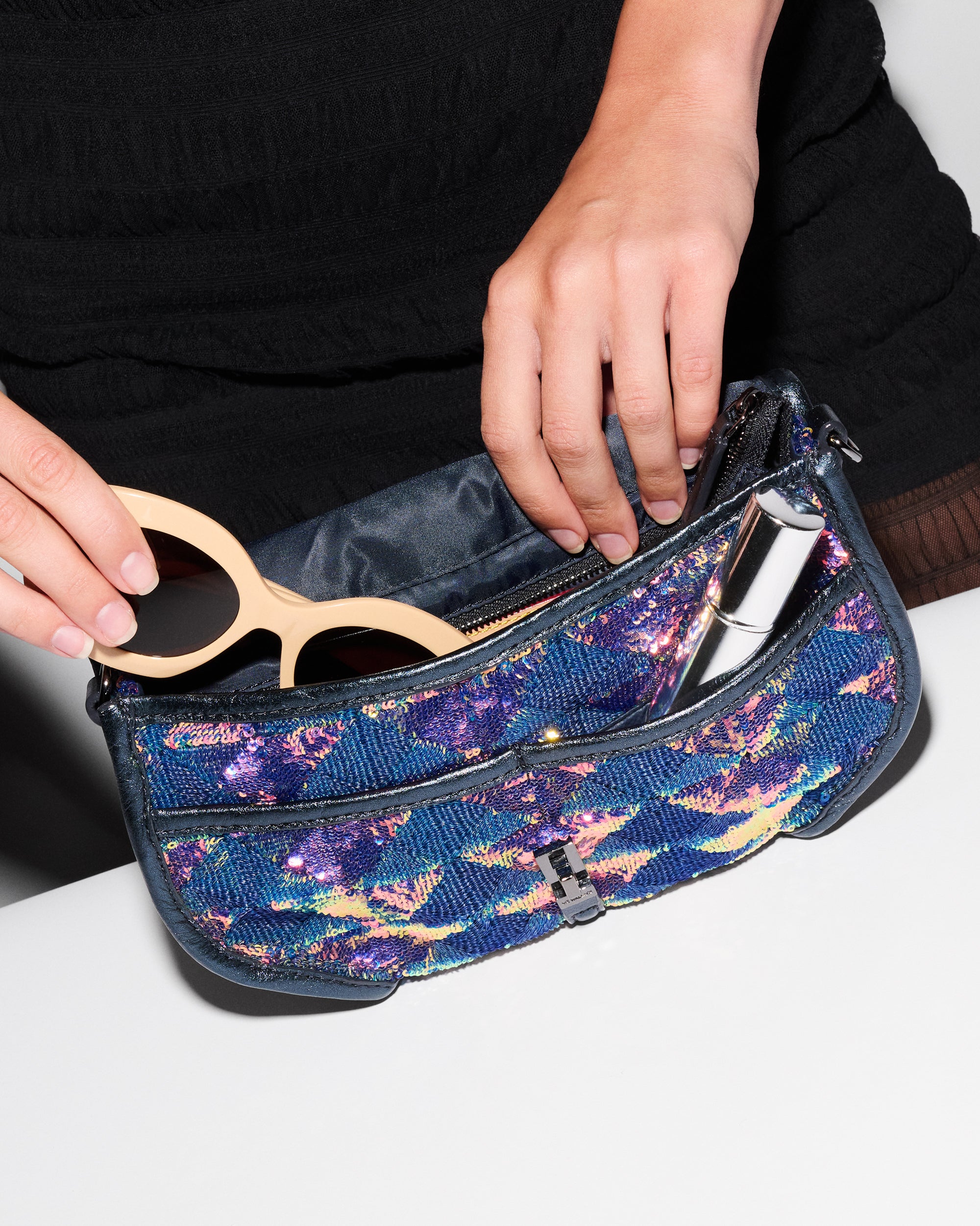 Aurora Sequin Small Astor Convertible Clutch - Image 7