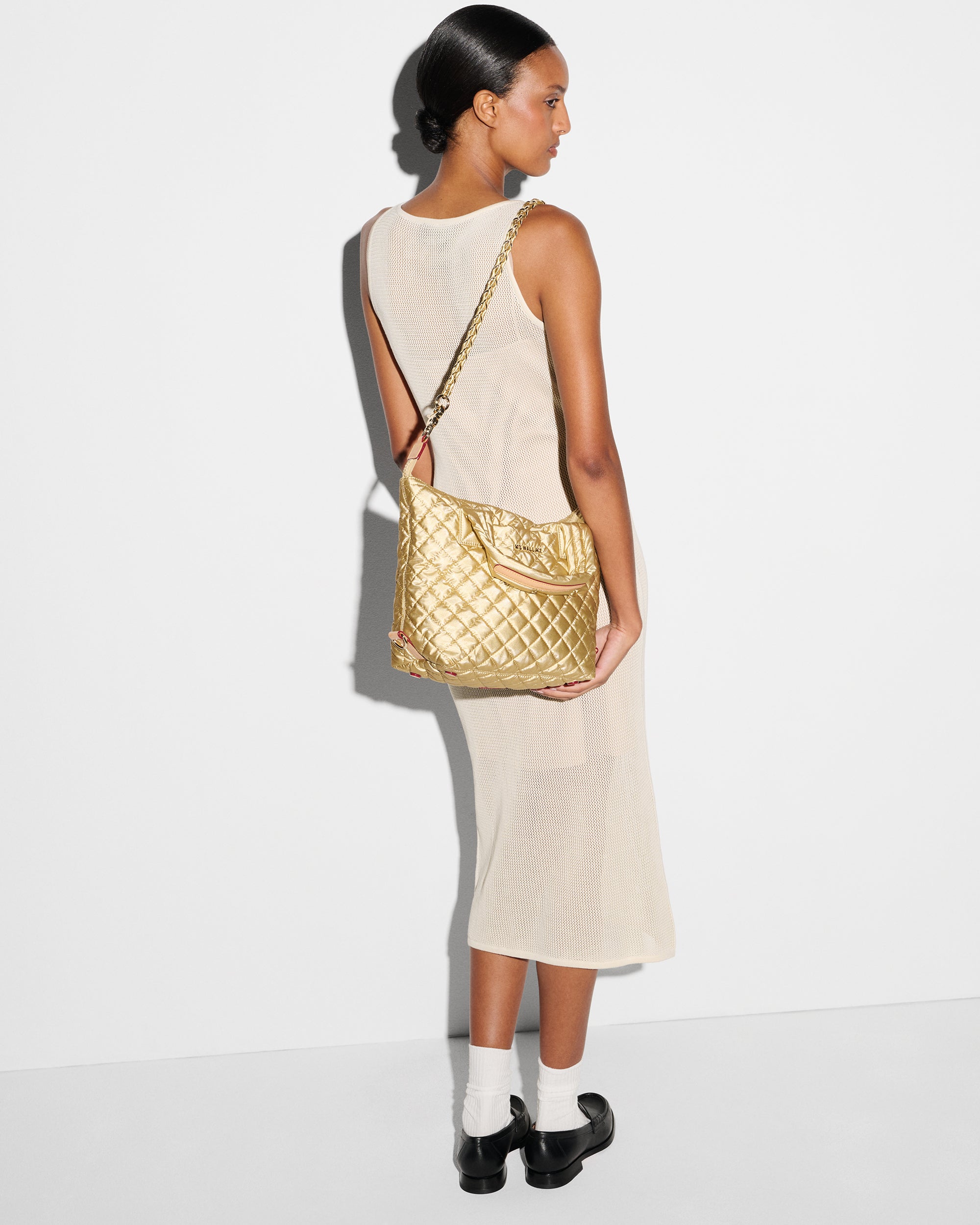 Light Gold Pearl Small Sutton Deluxe w/ Chain - Image 5