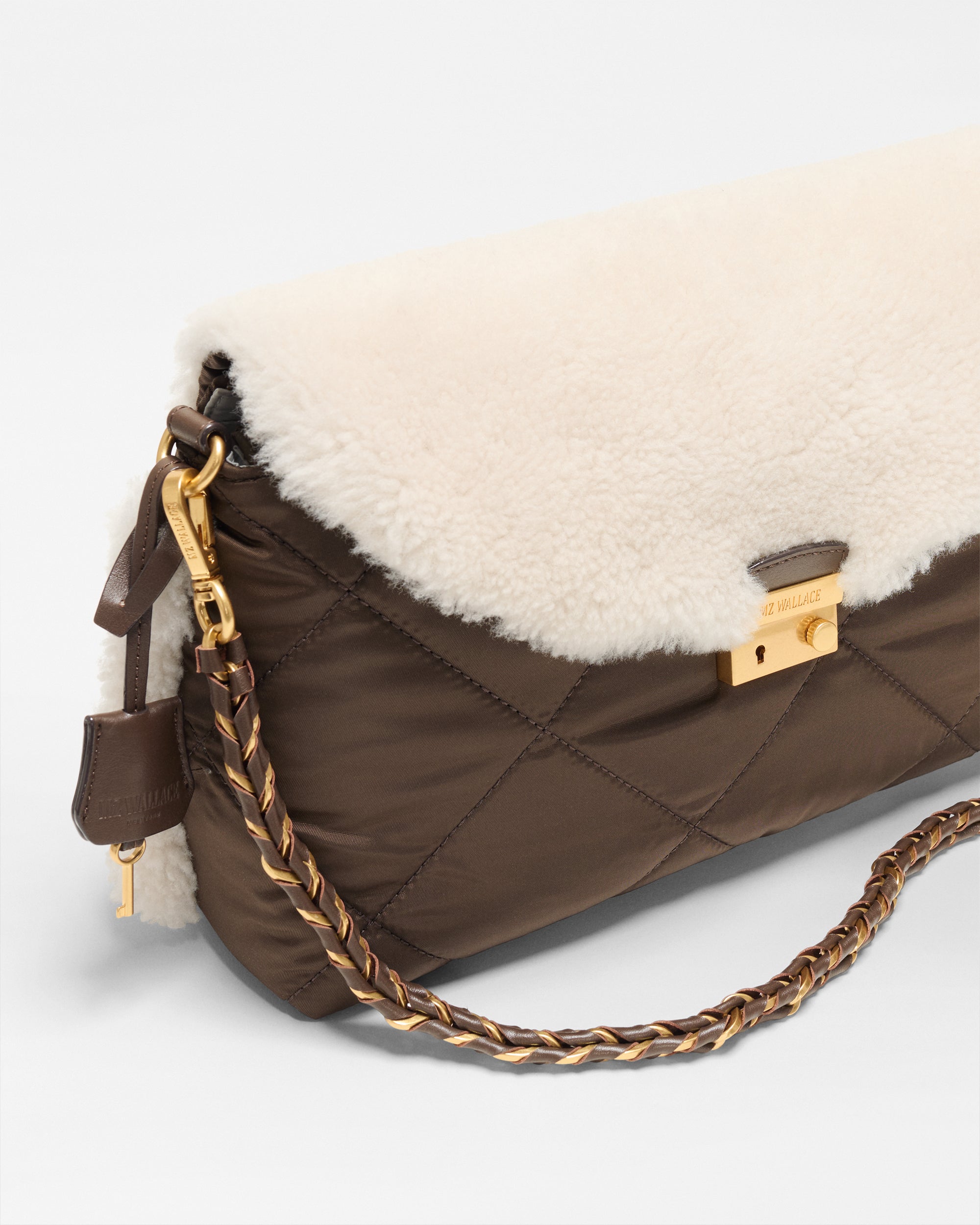Shearling / Walnut Crosby Lock Shoulder - Image 3
