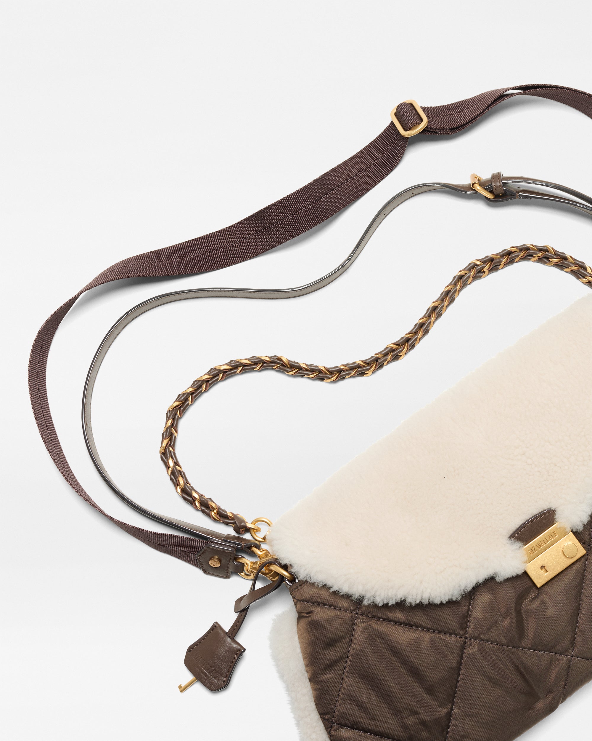 Shearling / Walnut Crosby Lock Shoulder - Image 5
