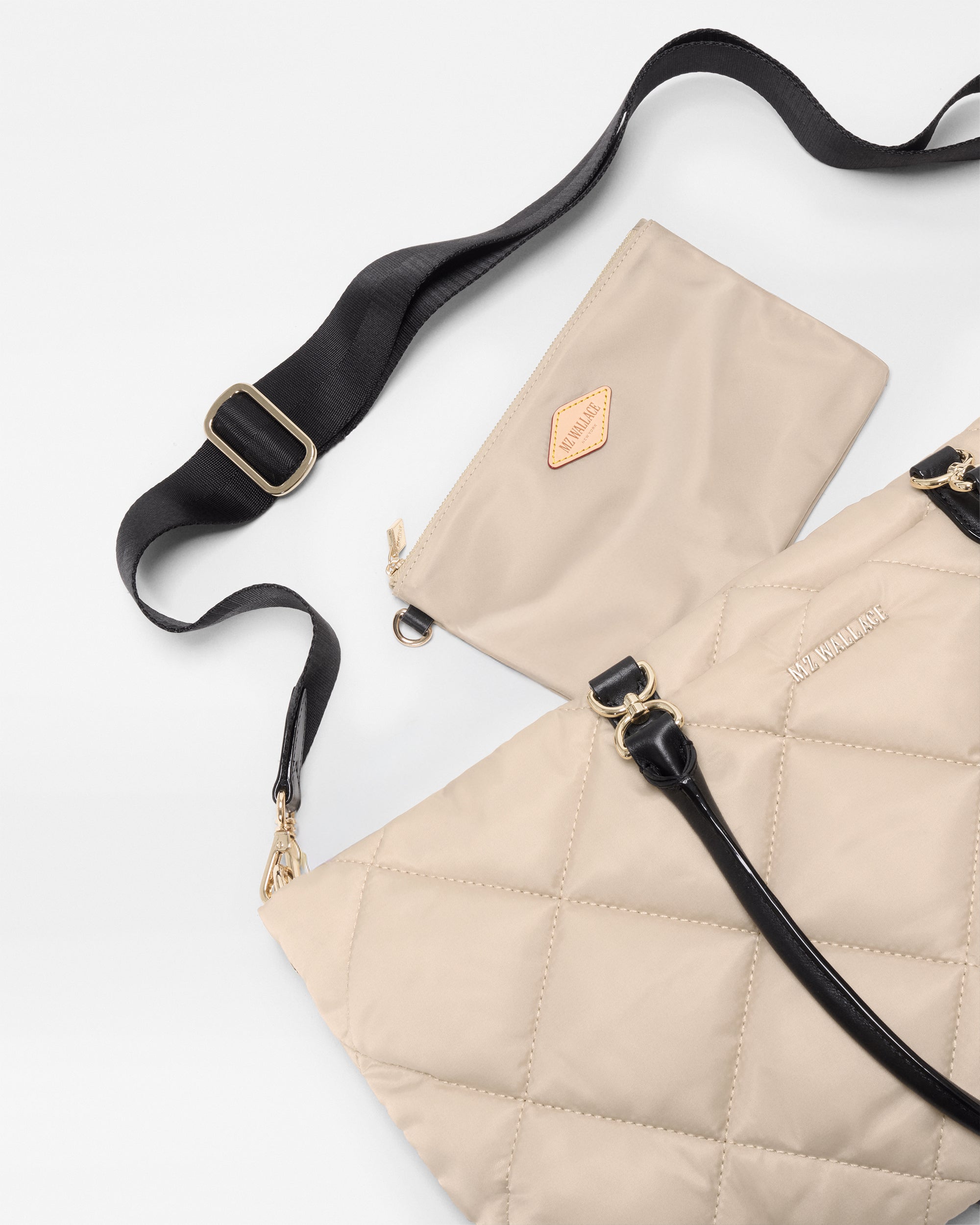 Buff/Black Medium Madison E/W Tote - Image 5