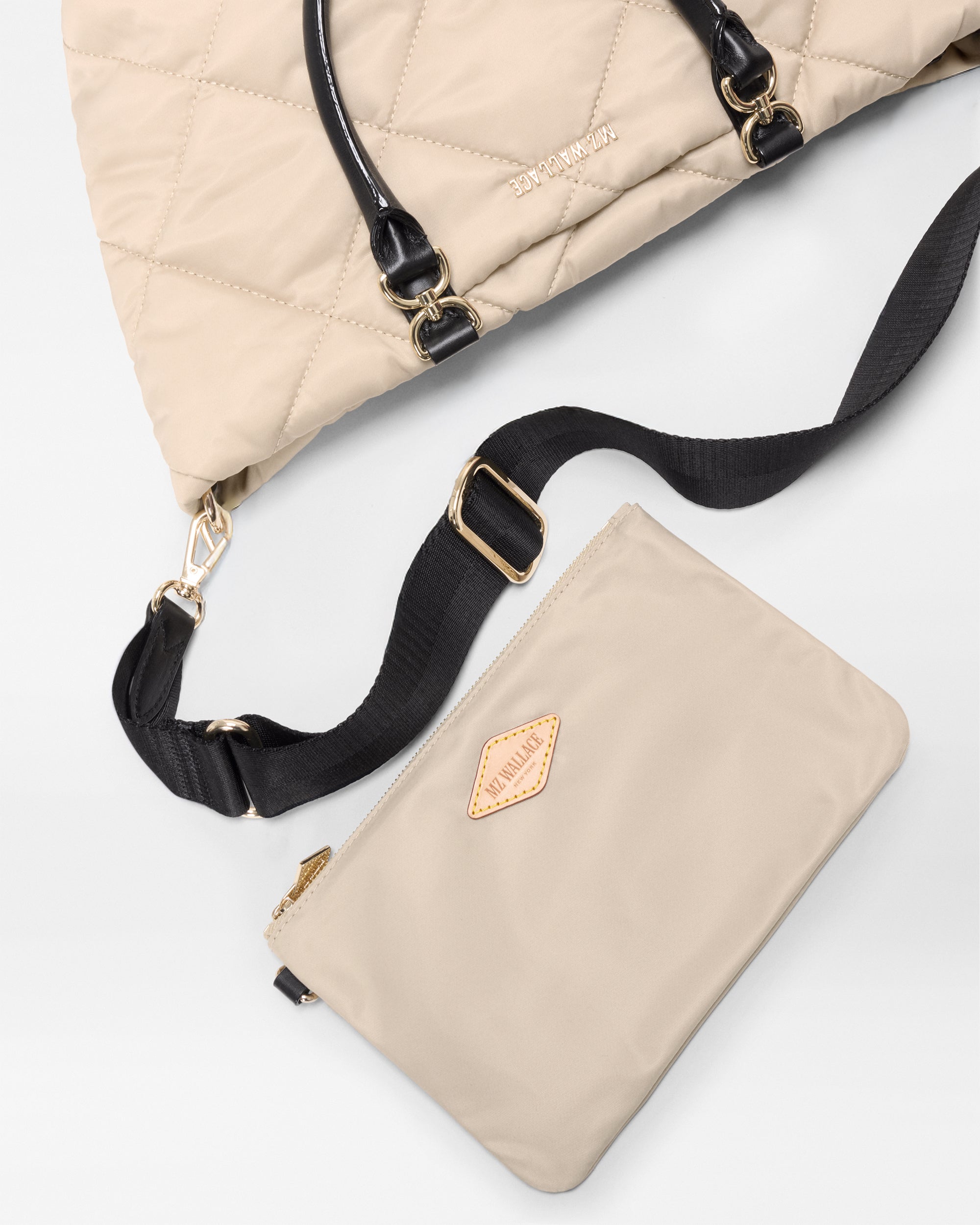Buff/Black Small Madison E/W Tote - Image 6