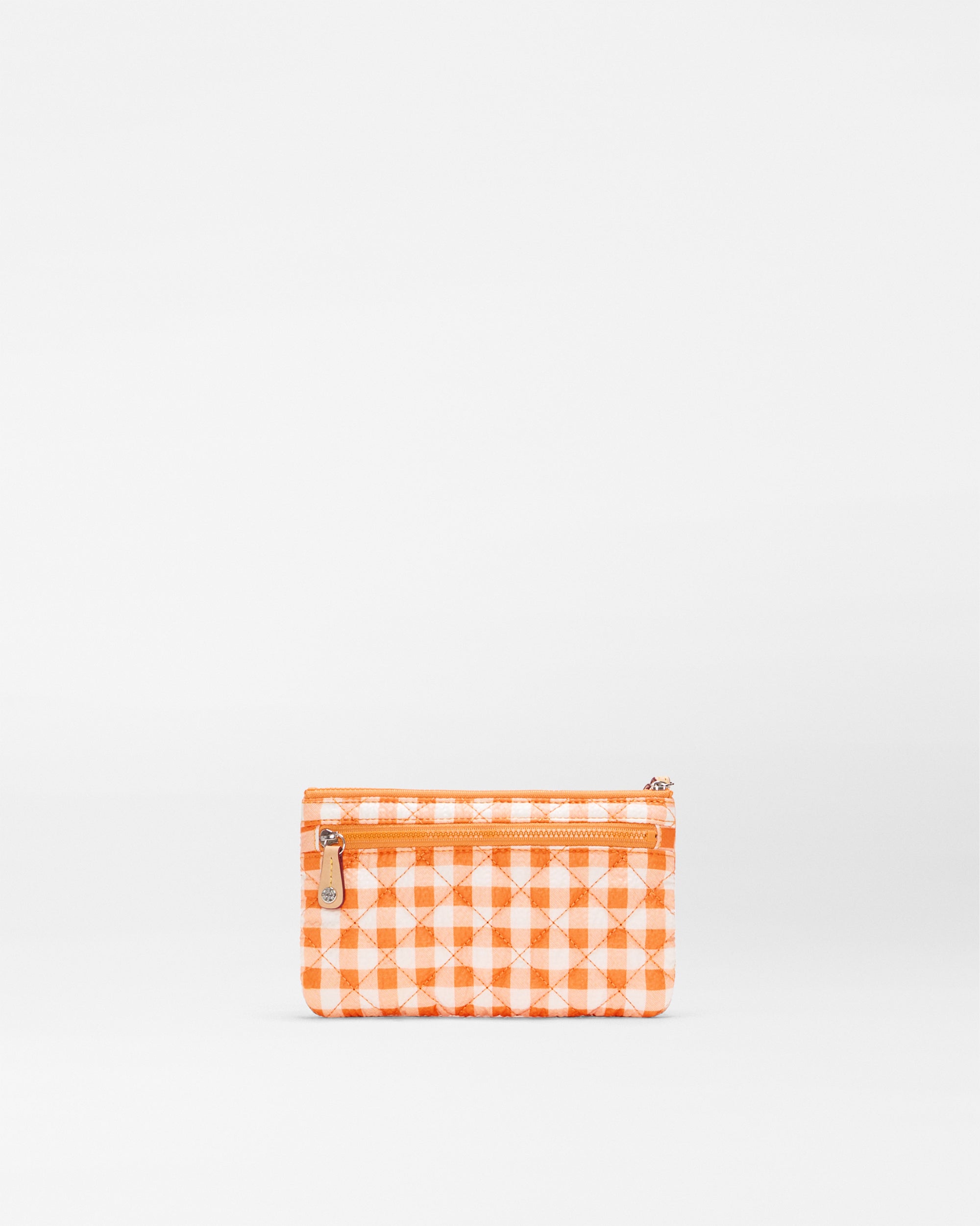 Sunset Orange Gingham Flat Metro Wristlet - Image 3