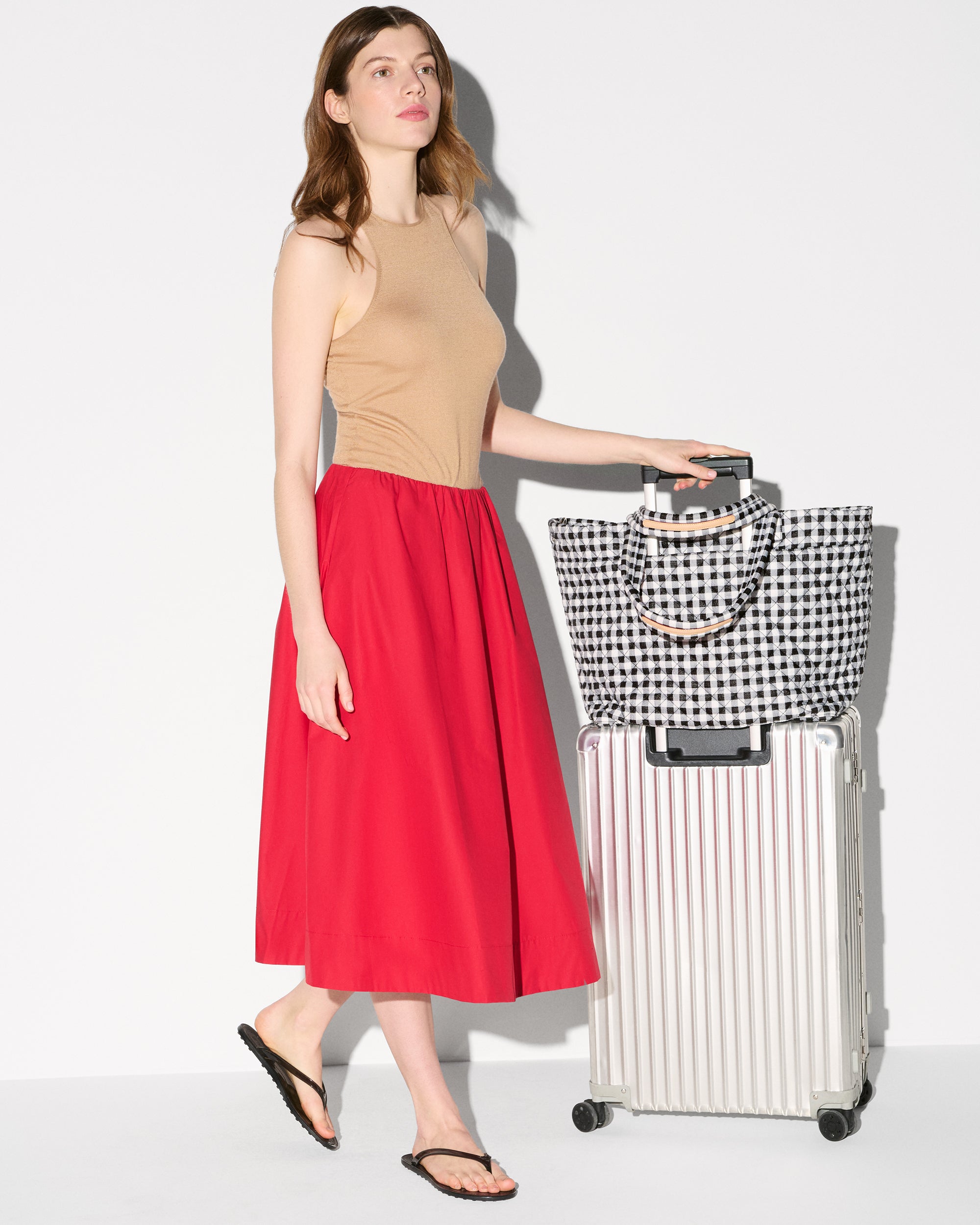 Black/White Gingham Large Metro Tote Deluxe - Image 7