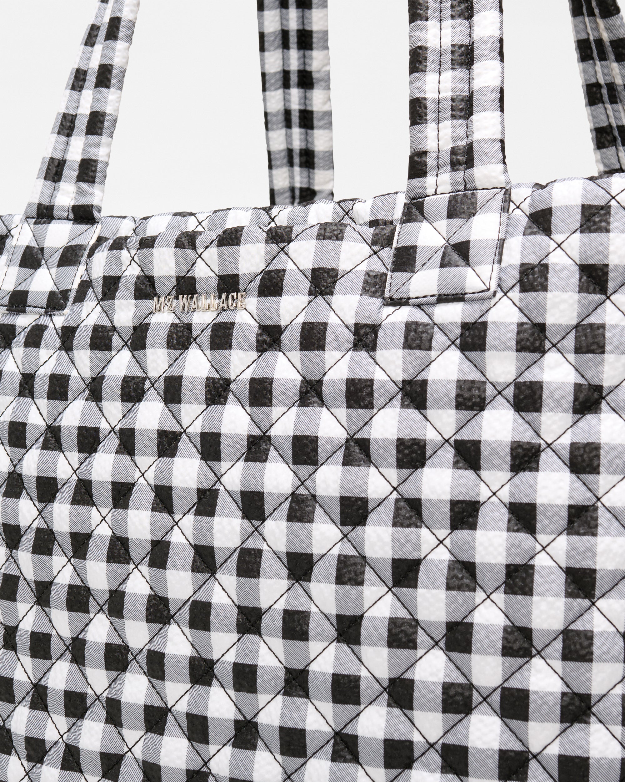 Black/White Gingham Large Metro Tote Deluxe - Image 5