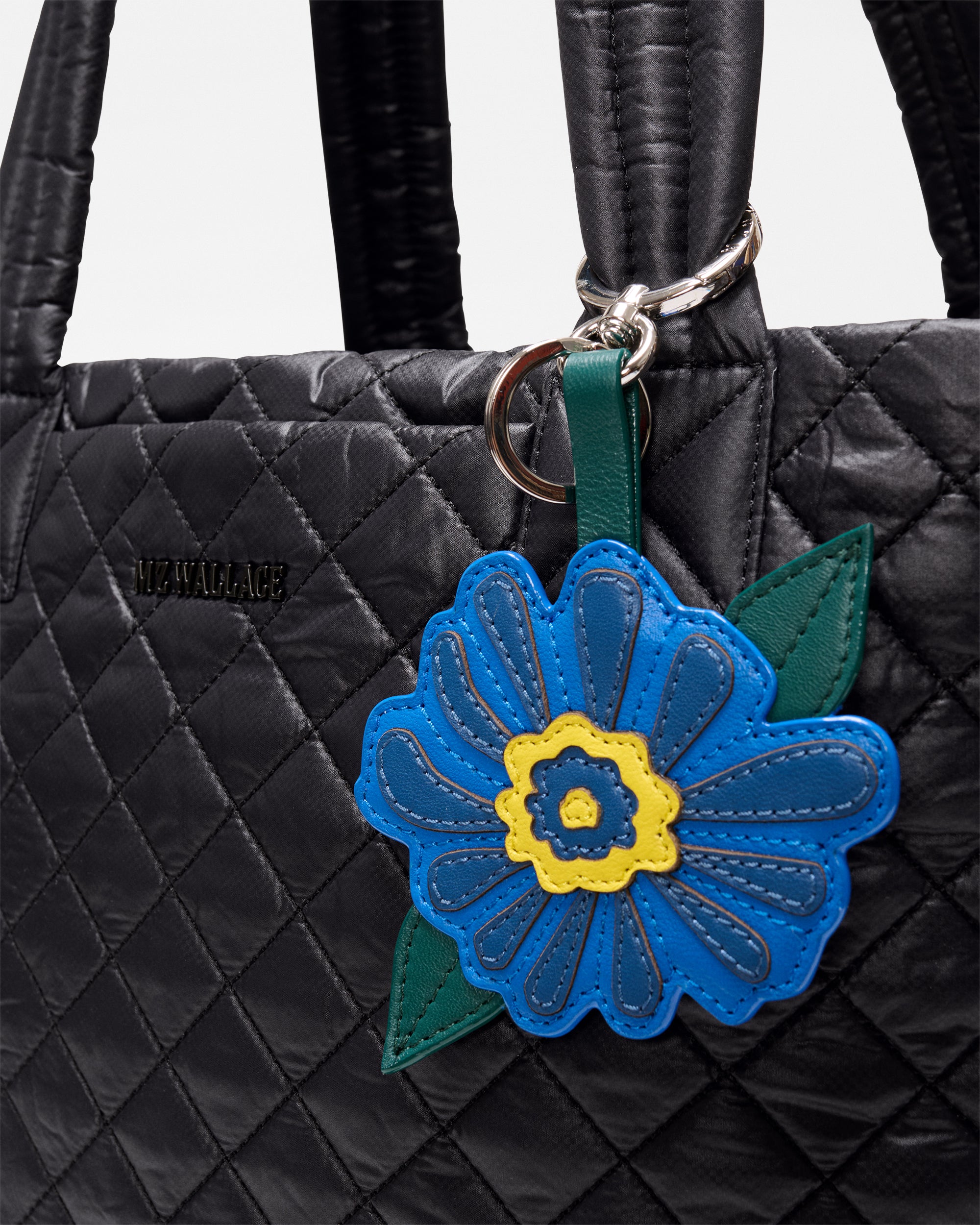 Blue Multi Leather Flower Charm - Image 2