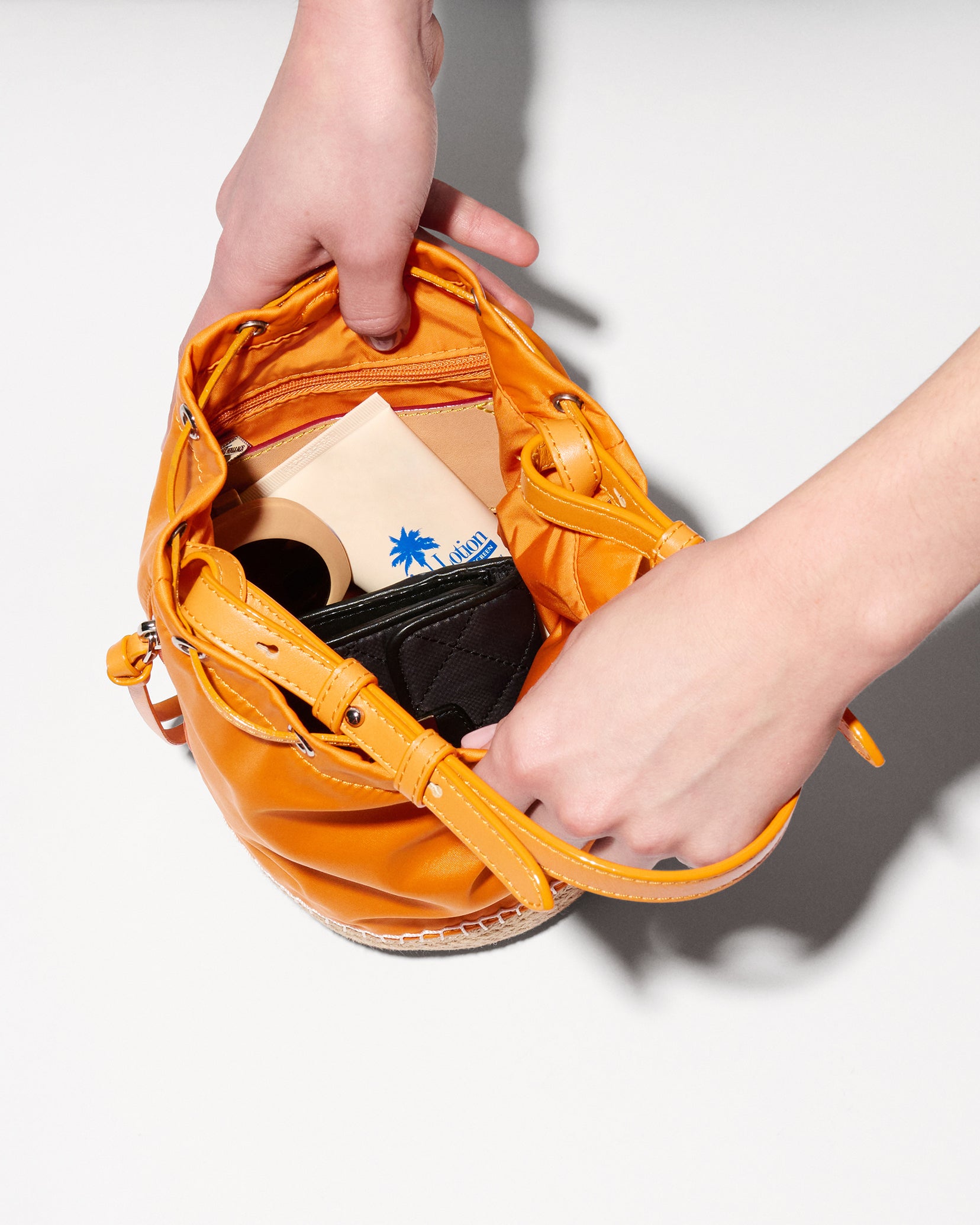 Sunset Orange Waverly Espadrille Bucket Bag - Image 6