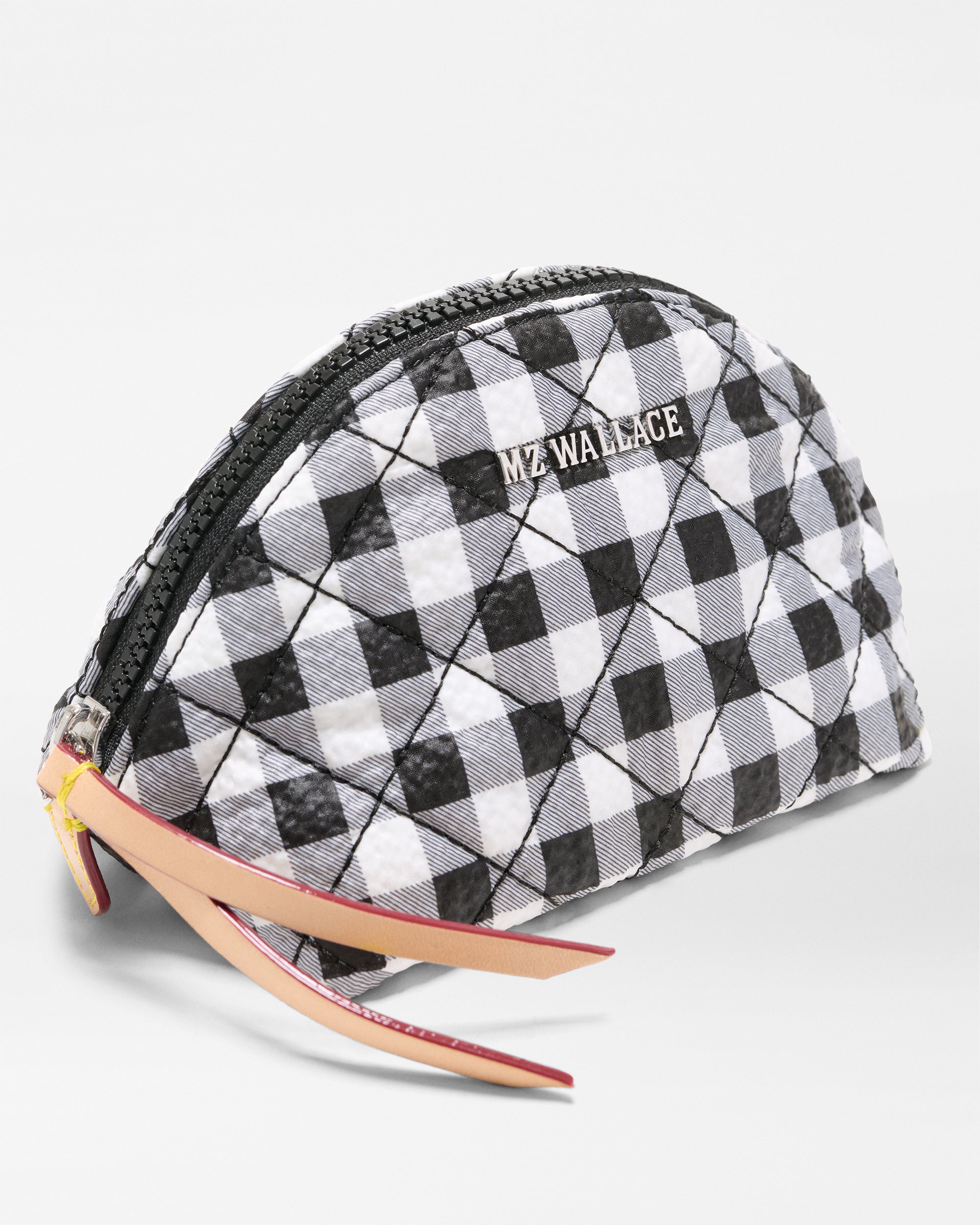 Black/White Gingham Momo Pouch - Image 4
