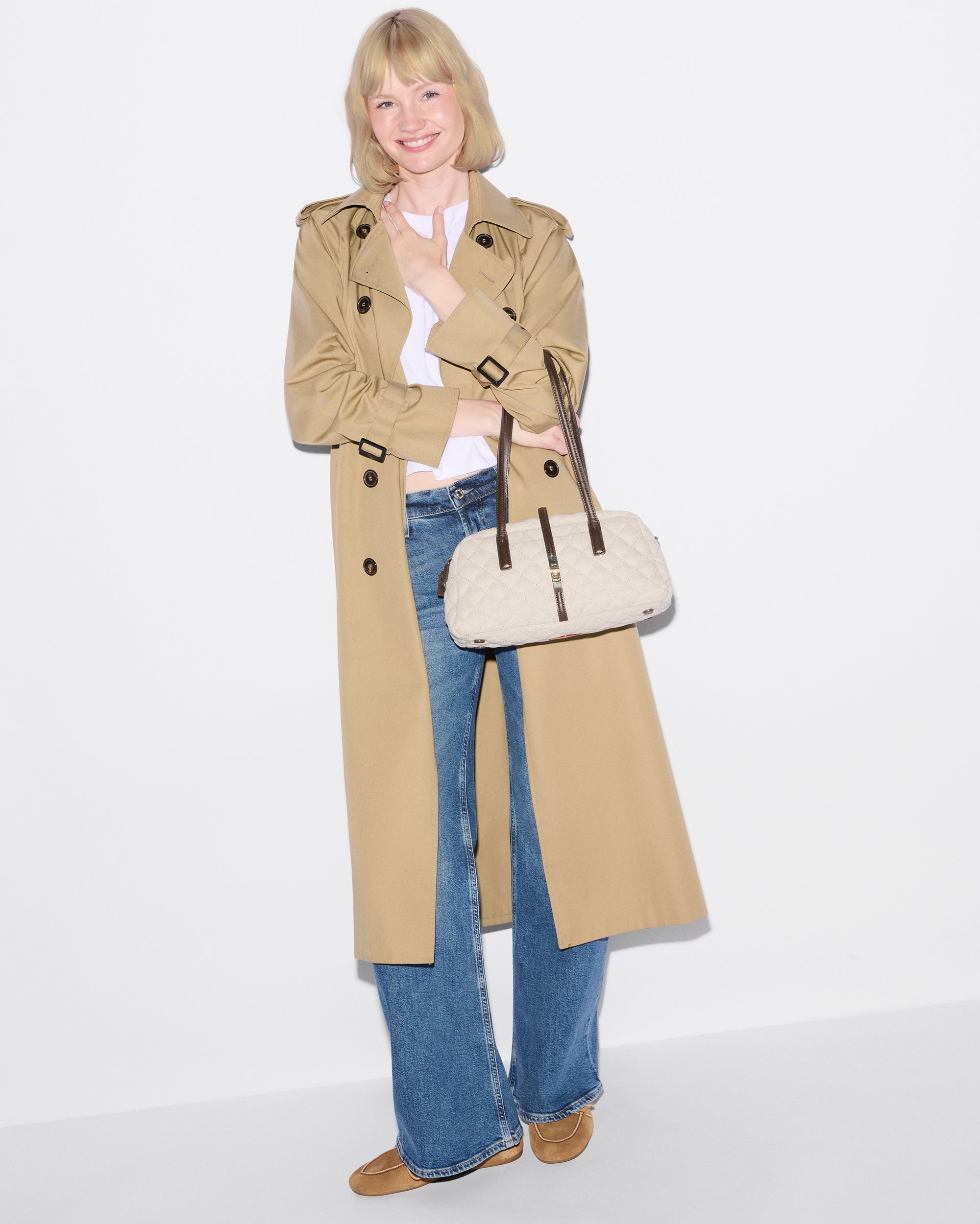 Sandy Linen Small Astor Satchel - Image 2