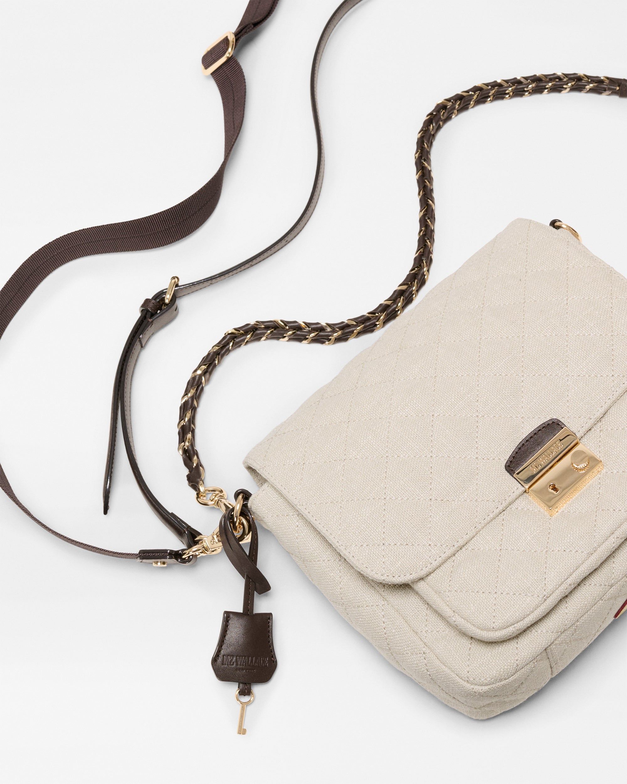 Sandy Linen Medium Crosby Lock Crossbody - Image 4