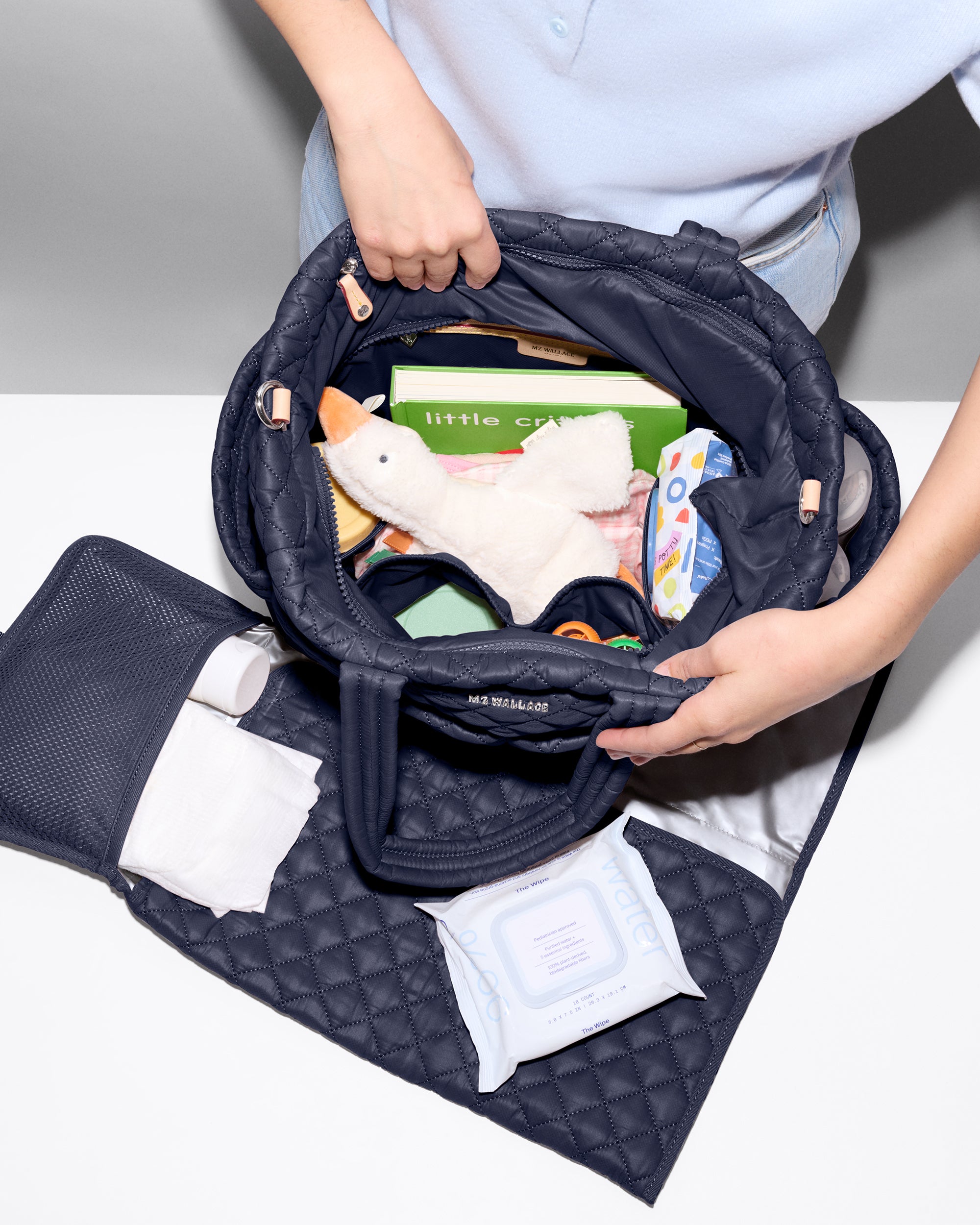 Navy Metro Diaper Tote - Image 9