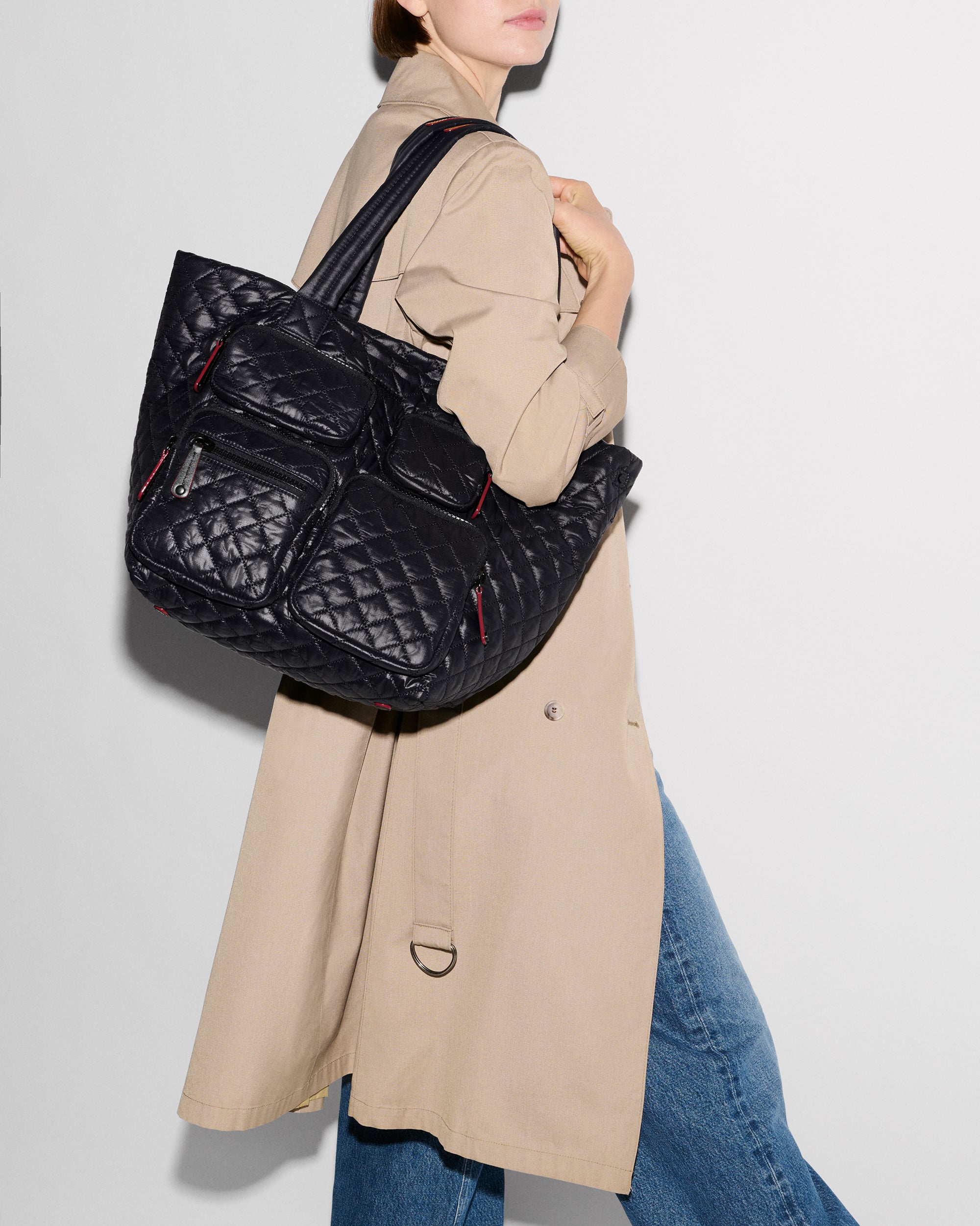 Black Medium Metro Travel Tote - Image 2