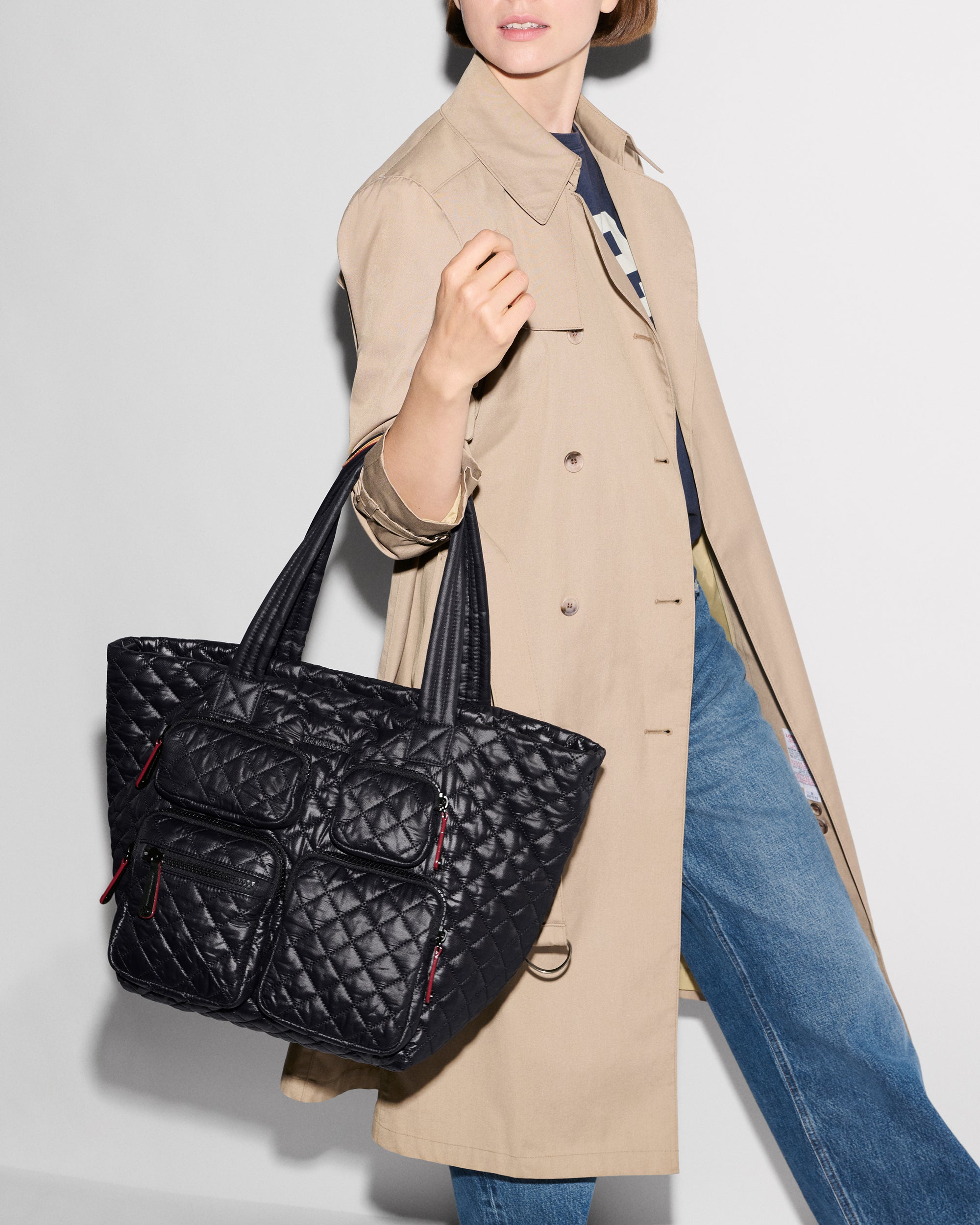 Black Medium Metro Travel Tote - Image 8