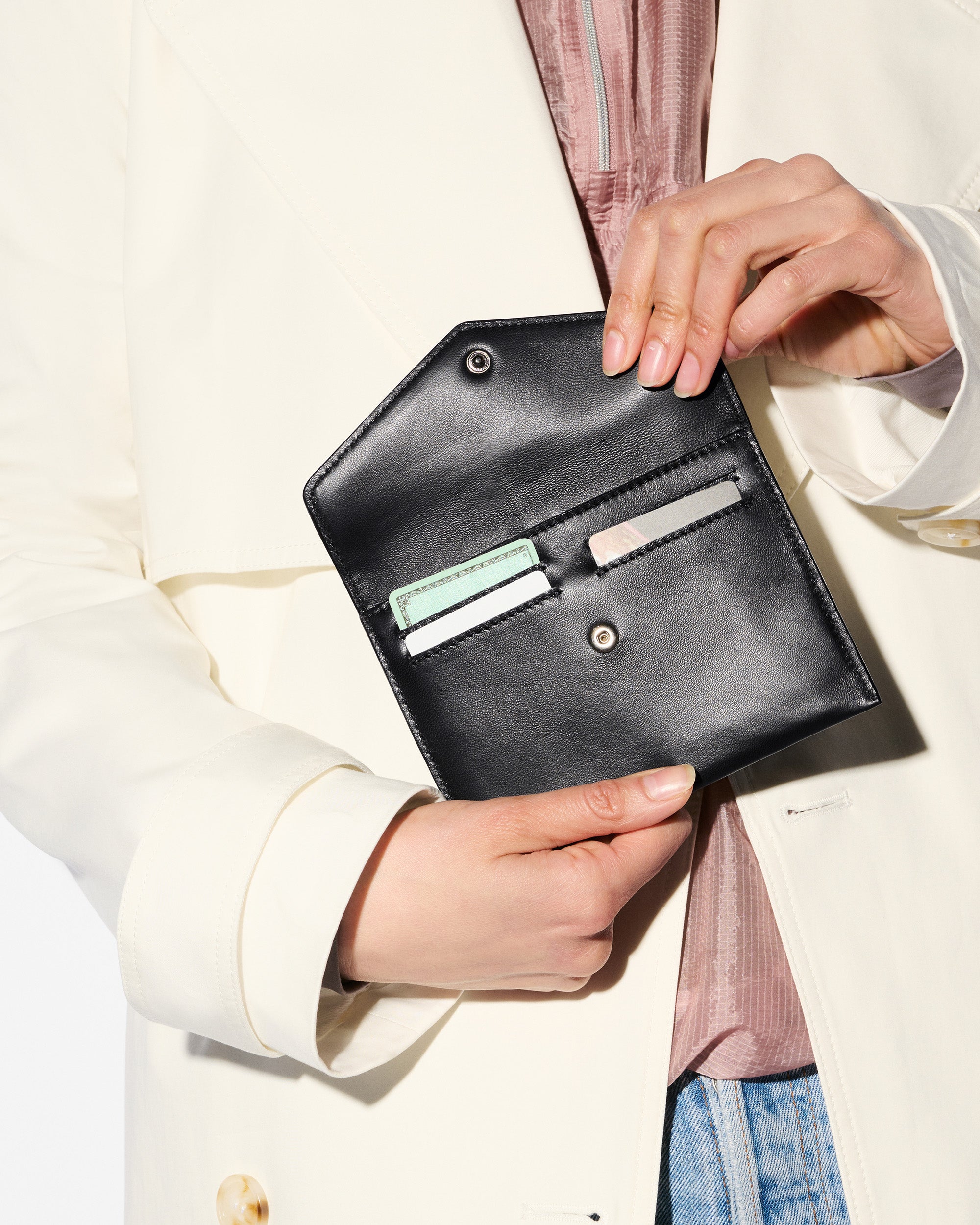 Black Quilted Leather Greta Wallet - Image 2